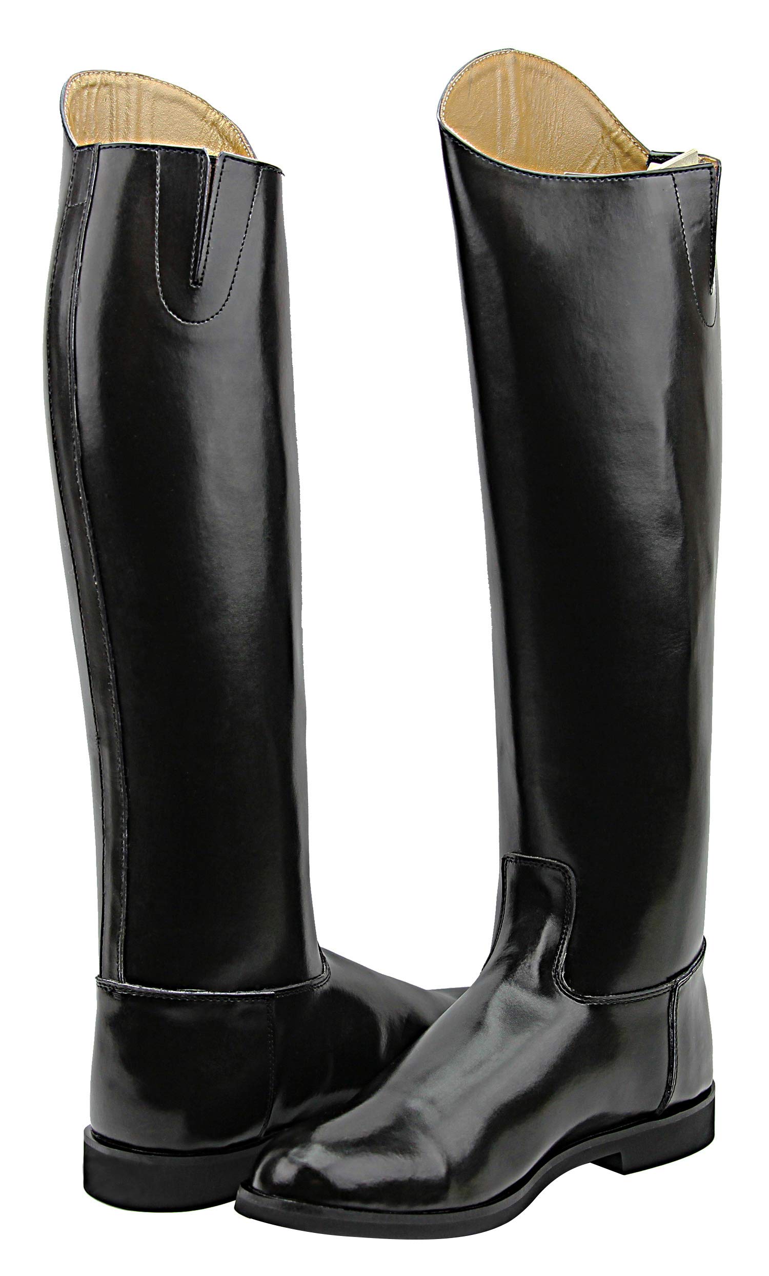 Men's Dress Riding Boots - English Equestrian Pull-On Boots for Horseback Riding - Black Leather Dressage Boots for Formal Shows & Stable Work