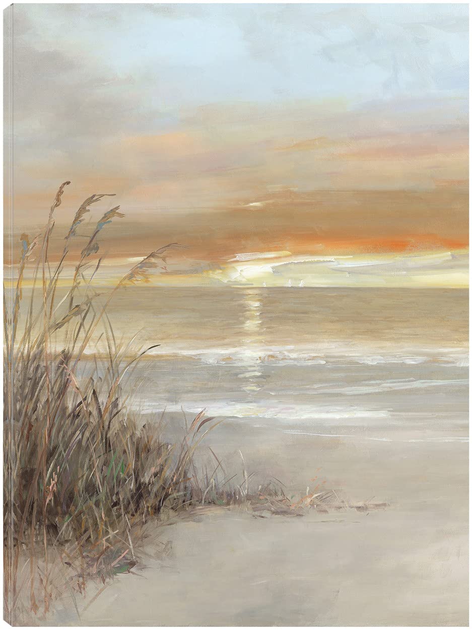 Stunning Malibu Sunset Fine Art Canvas Print by Sally Swatland - 35x46 Inch Wall Decor for Living Room, Bedroom, Office & More - Ready to Hang - Perfect for Coastal, Modern & Boho Home Decor