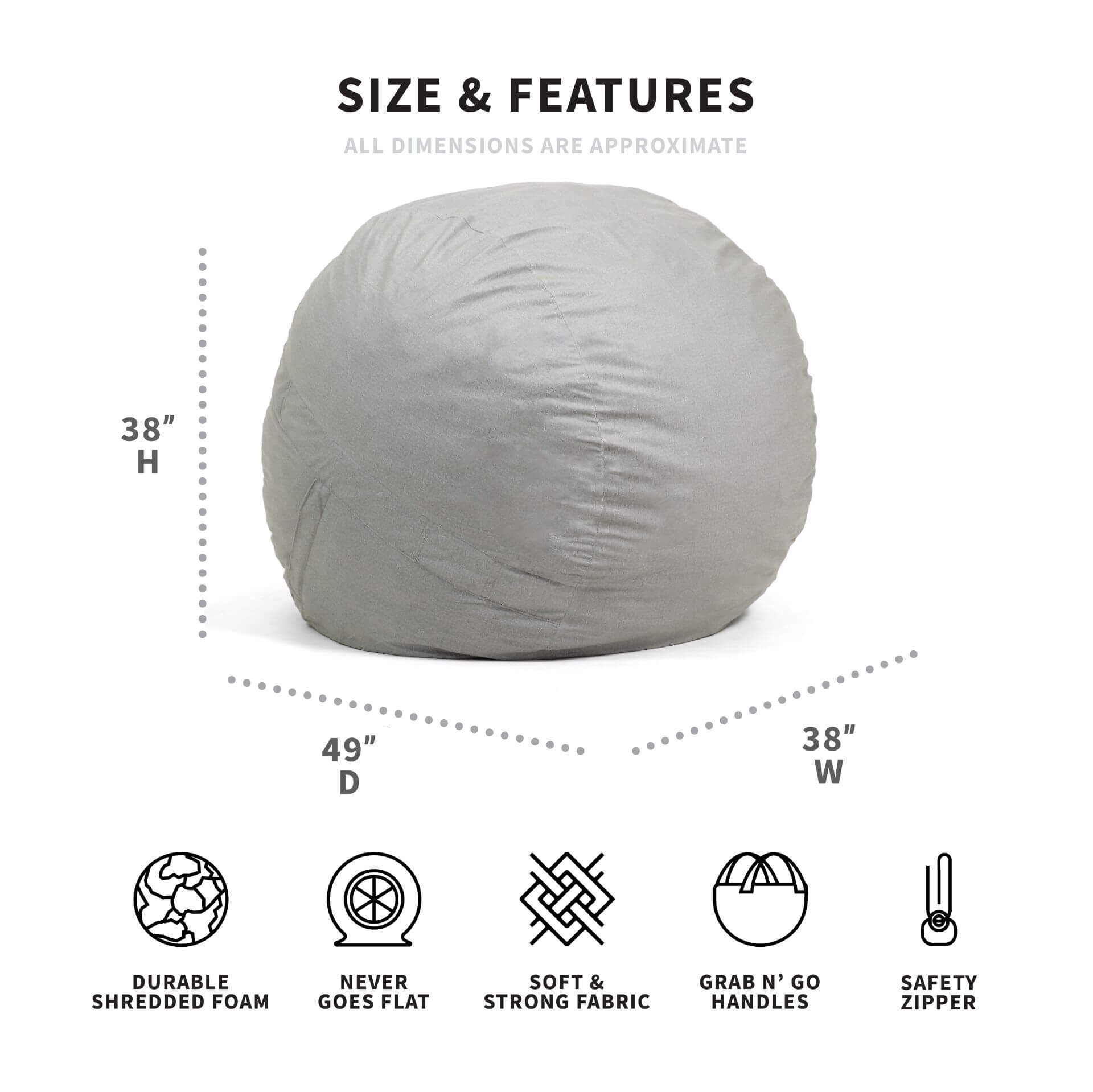 FUF Large Dog Bed with Removable Washable Cover - Soft Orthopedic Pet Bed for Large Dogs, Perfect for Living Room, Bedroom or Crate