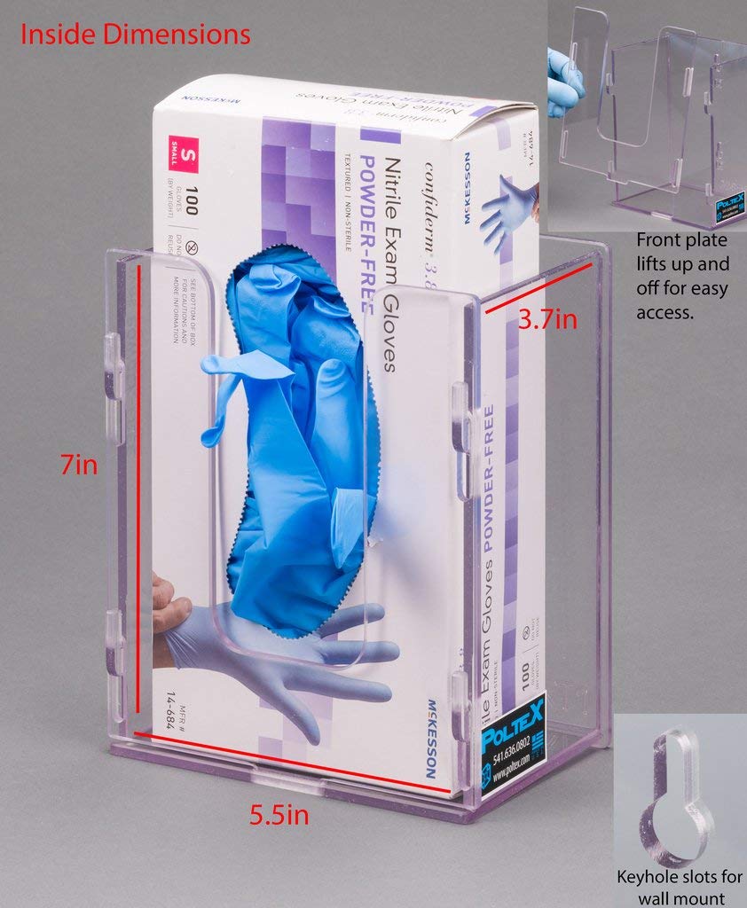 Durable Wall Mounted Short Glove Box Holder - Break Resistant PETG Material (1 Pack) - Perfect for Kitchen, Bathroom, Garage & Workshop Organization