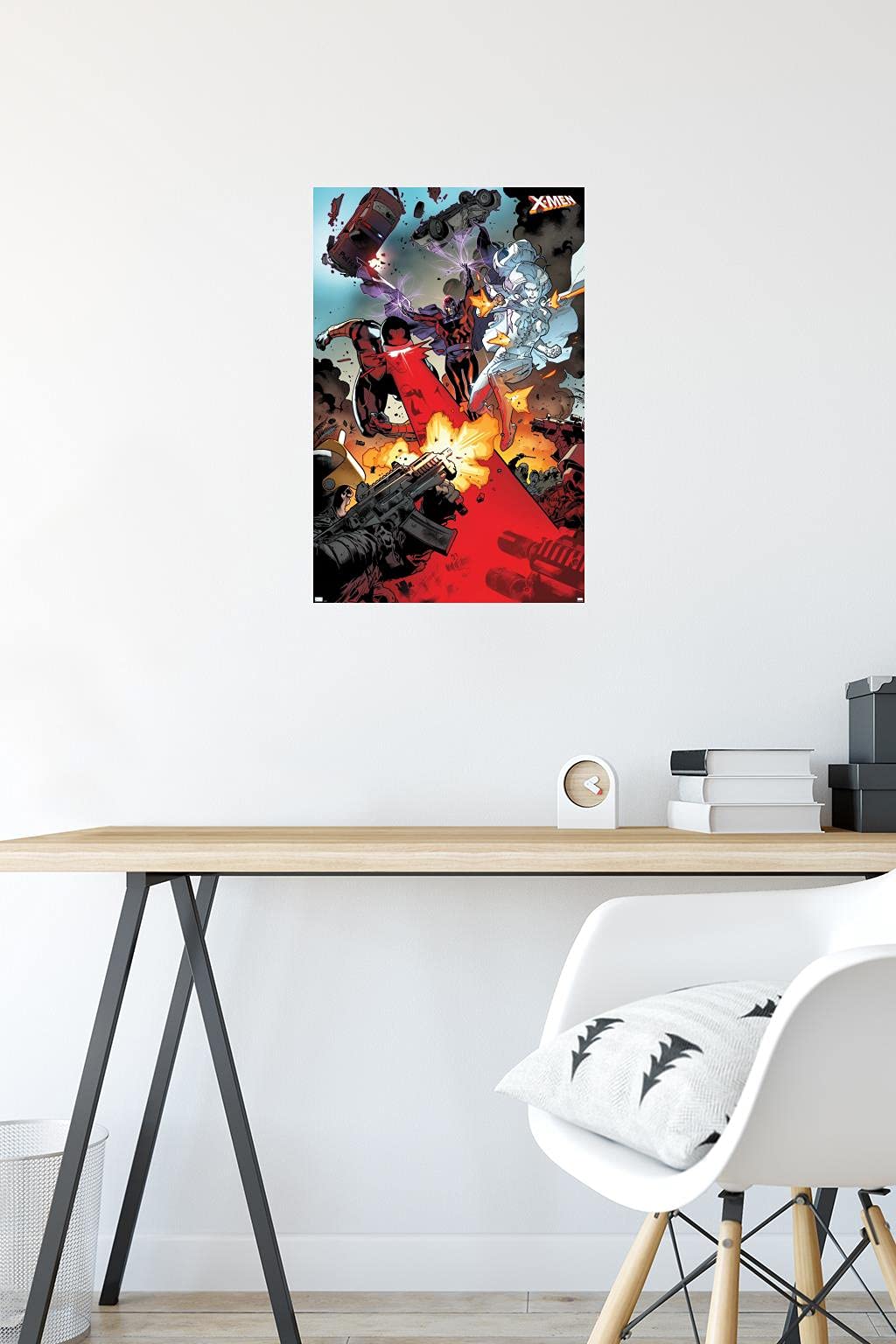 Marvel X-Men Comics Wall Poster Set - Cyclops, Magneto & Emma Frost Premium Art Print 22.4x14.7 Inches with Mounting Kit | Perfect for Home Decor, Game Room & Comic Book Lover Gifts
