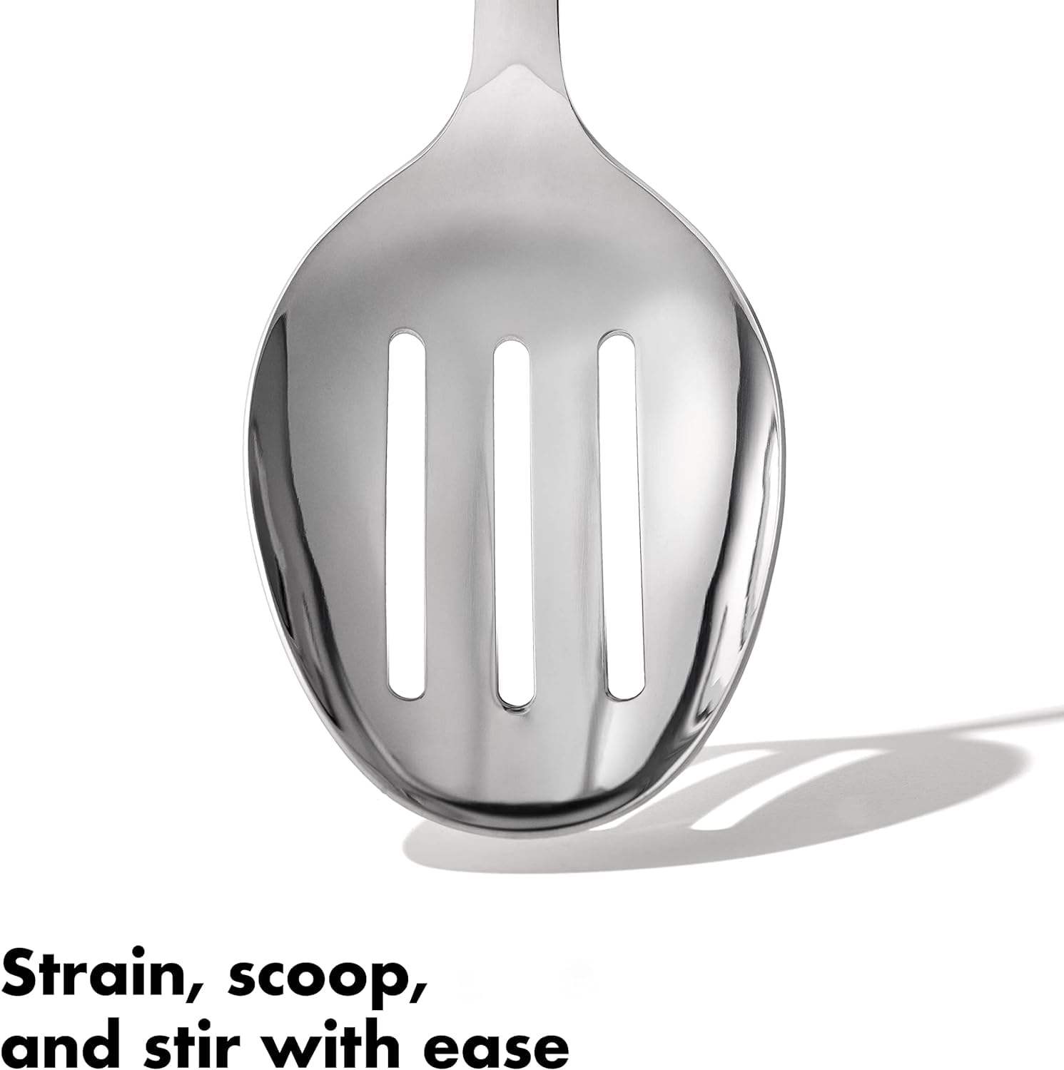 OXO Stainless Steel Slotted Cooking Spoon - Durable Kitchen Utensil for Stirring, Serving & Mixing - Perfect for Soups, Sauces & Pasta Dishes