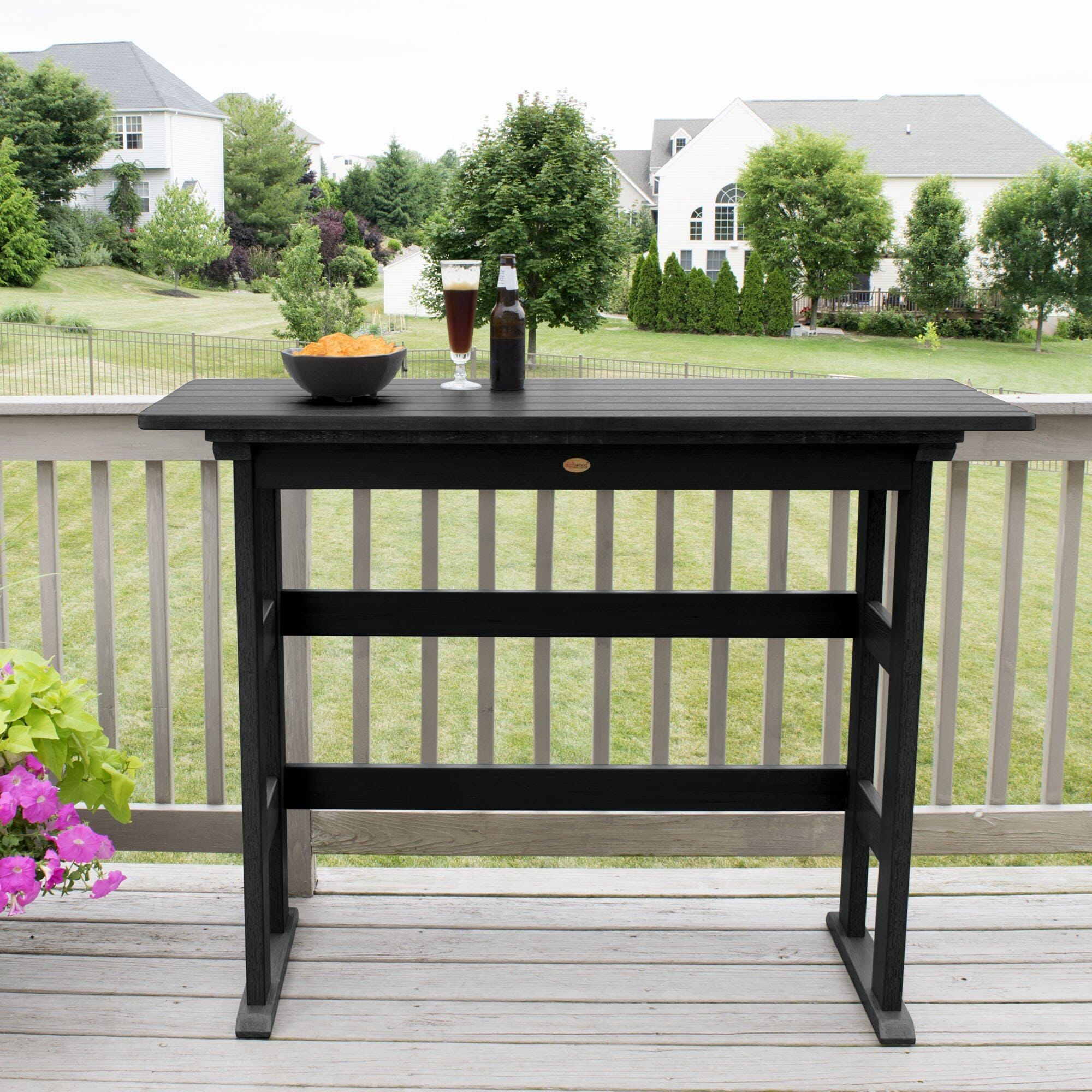 Refurbished Lehigh Bar Height Balcony Table - Outdoor Bistro Set for Patio, Deck & Small Spaces - Perfect for Coffee, Dining & Relaxing