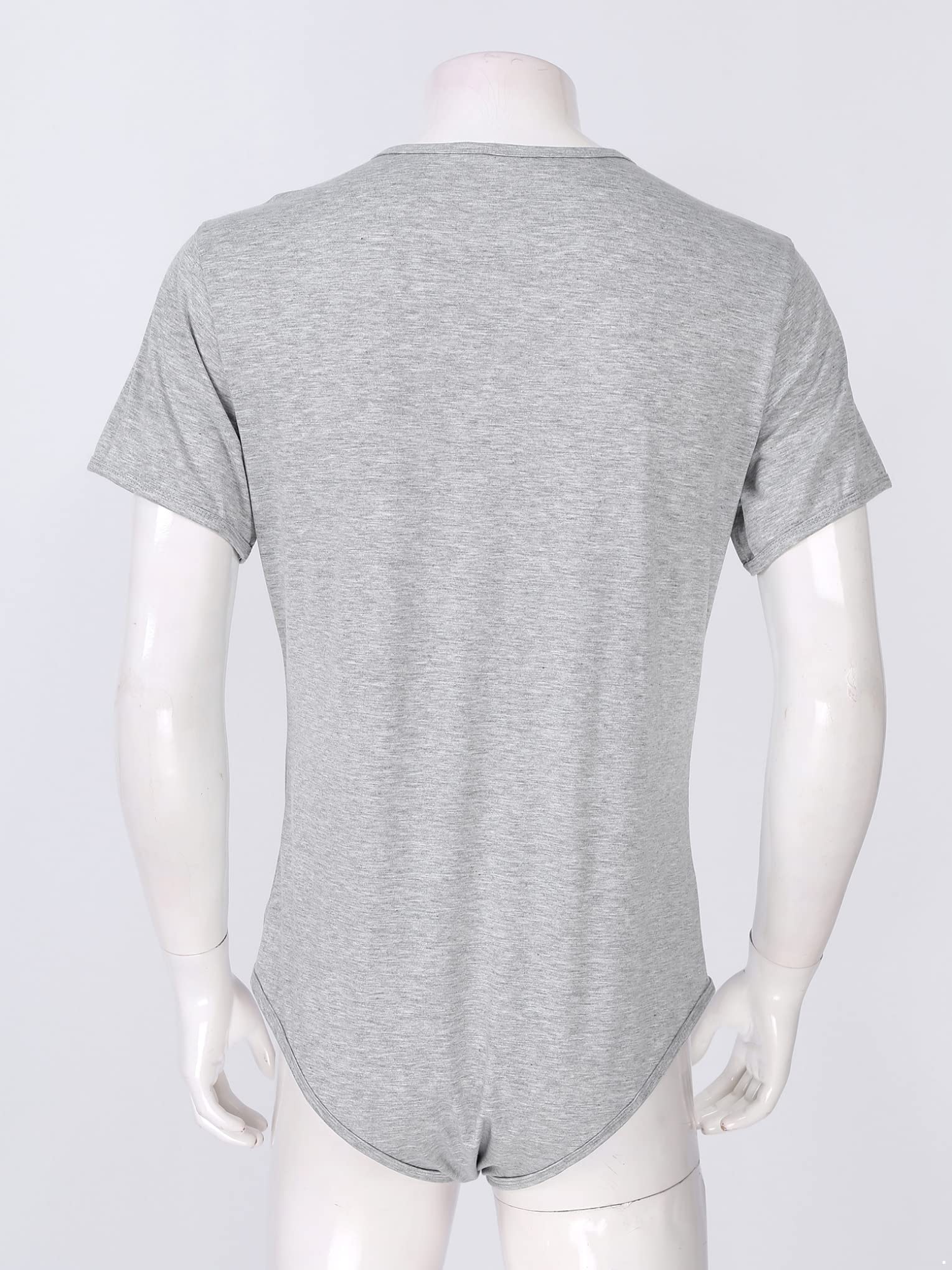 Men's Short Sleeve Bodysuit - Breathable Undershirt with Snap Crotch for Comfort | Perfect for Workout, Yoga, and Sleepwear