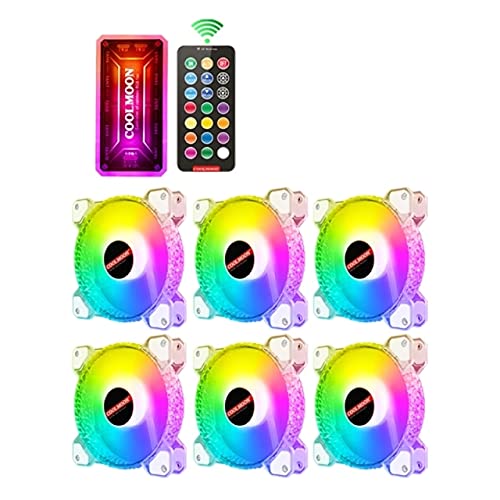 Coolmoon 120mm RGB PC Case Fan - Adjustable Diamond Design, Silent Cooling Computer Fan with Vibrant RGB Lighting (Set E) | Perfect for Gaming Rigs, Workstations & PC Builds