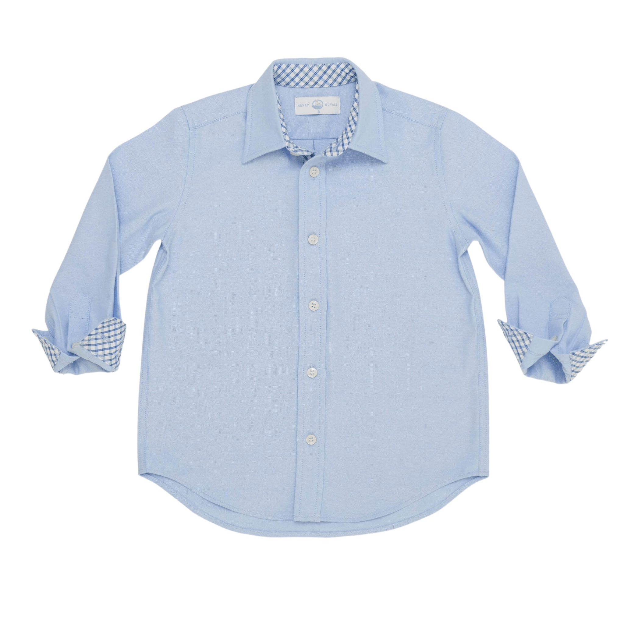 Brooks Button Down Shirt for Men - Andover Blue with Chatham Check Plaid - Casual Office Wear & Business Attire
