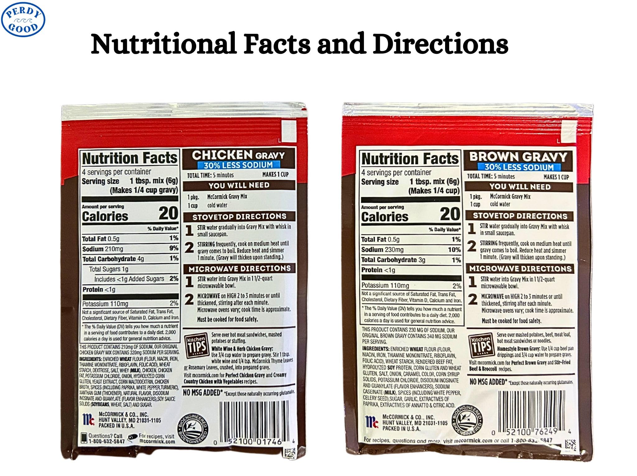 McCormick Low Sodium Chicken & Brown Gravy Mix Bundle - 3 Packets Each (.87oz) | Healthy Seasoning for Roasts, Mashed Potatoes & Casseroles | Includes Non-Scratch Whisk