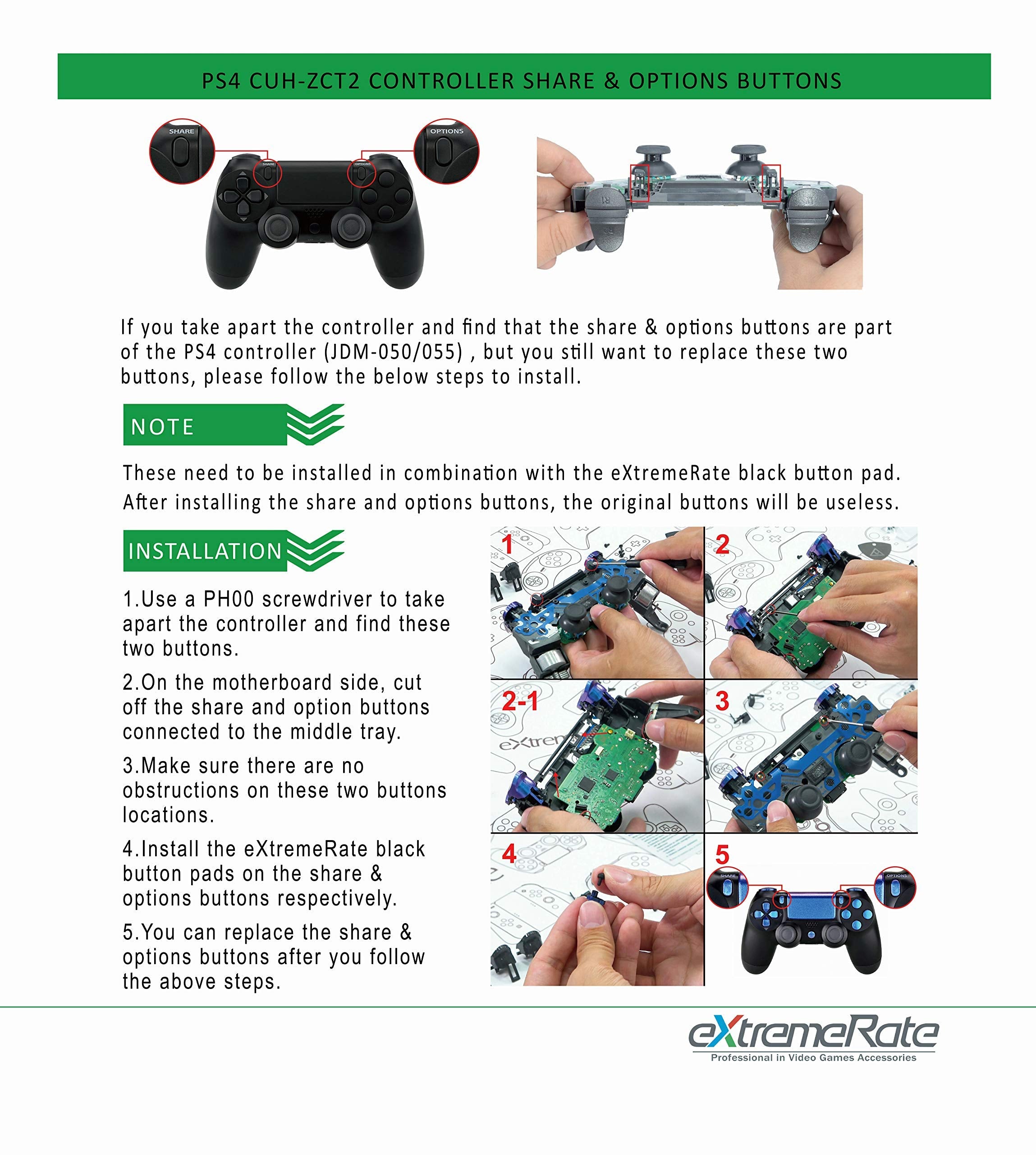 eXtremeRate Chrome Silver Replacement D-Pad & Buttons Kit for PS4 Slim/Pro Controller - Includes R1 L1 R2 L2 Triggers, Touchpad, Action, Home, Share & Options Buttons - Full Repair Set with Tools (Model CUH-ZCT2) - Perfect for Controller Repair & Gaming Enhancement