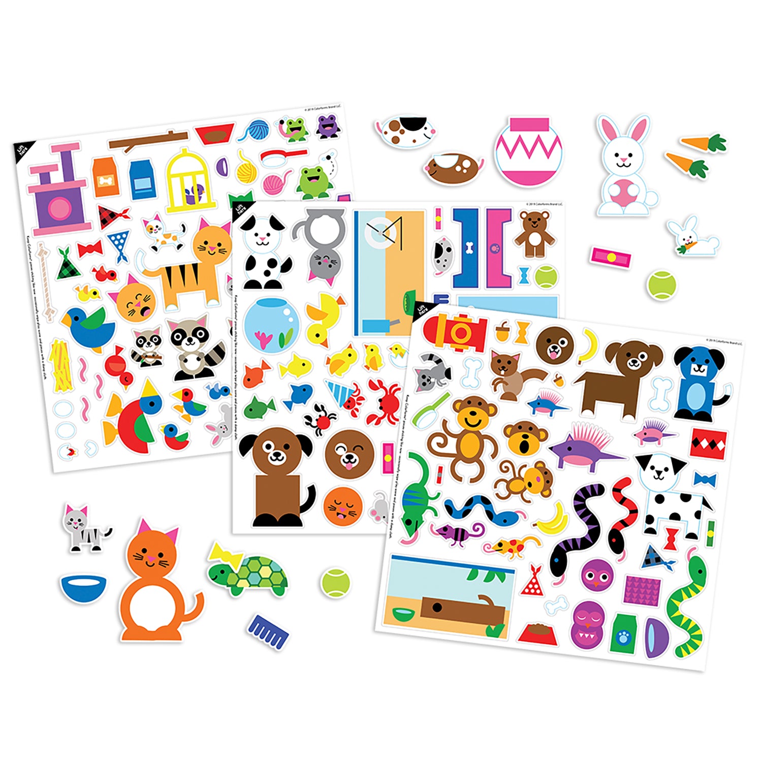 Colorforms Pets Picture Playset - Interactive Sticker Board for Kids | Creative Play & Learning Activity | Perfect for Home, Classroom & Travel