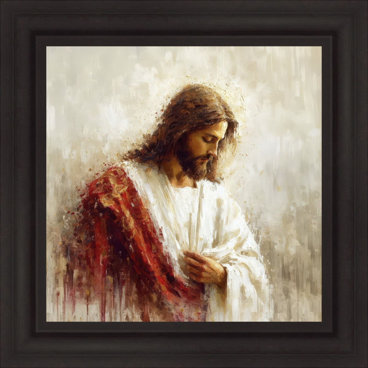Jesus Christ in Red Robes - Religious Wall Art for Home & Church Decor - Perfect for Prayer Rooms, Sunday Schools & Christian Gifts