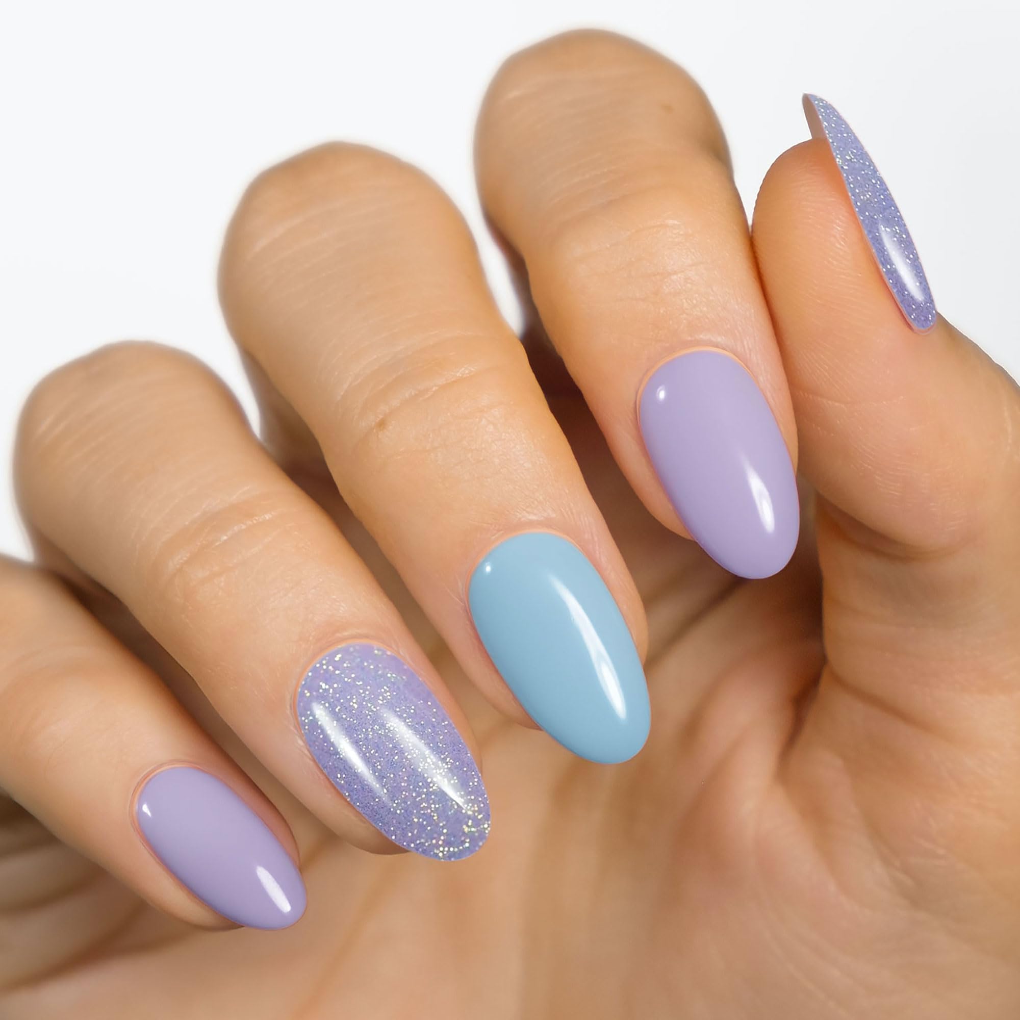 MOYOU LONDON Semi-Cured Gel Nail Stickers - 20 Self-Adhesive Nail Polish Wraps for UV/LED Lamp - Easy Nail Art Designs for Home Manicure & Salon Use - Perfect for Parties, Weddings and Special Occasions