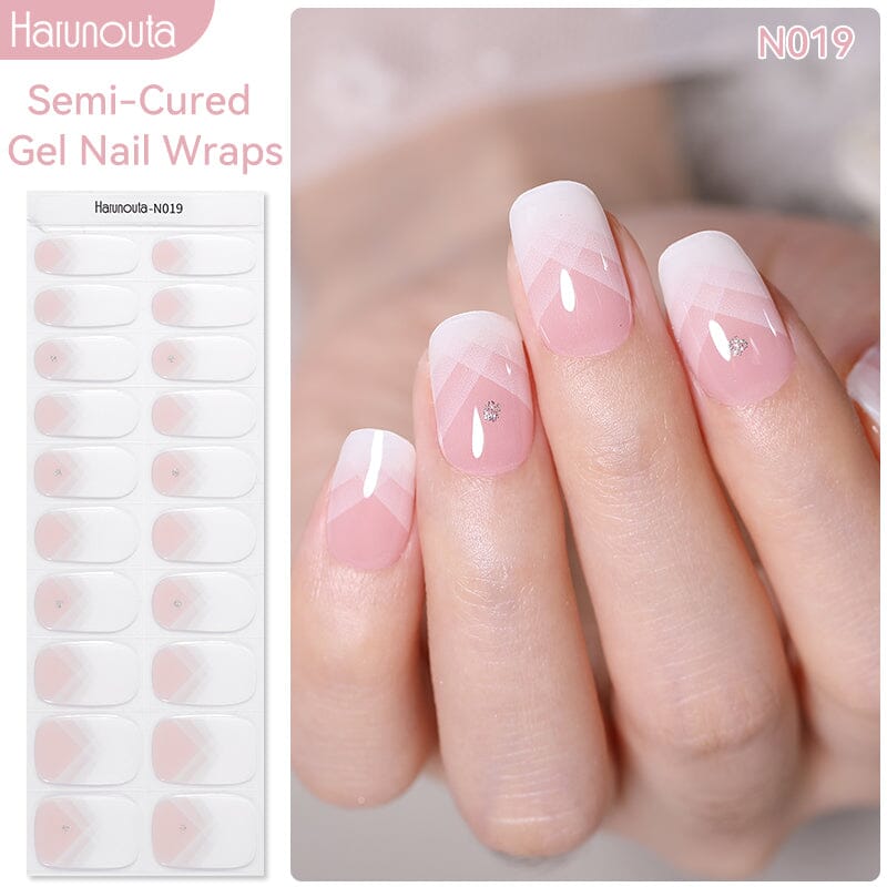 20 Tips Pink Semi Cured Gel Nail Strips N019 - DIY Salon Quality Nails at Home | Perfect for Parties, Weddings & Everyday Wear (US Only)