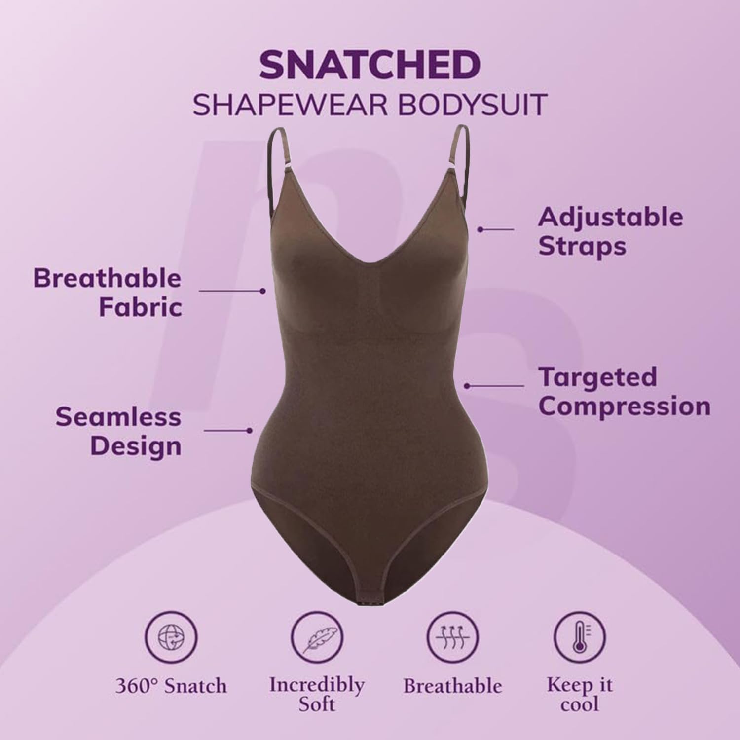 Snatched Women's Shapewear Bodysuit - Tummy Control & Waist Trainer for Seamless Sculpting | Perfect for Dresses, Workouts & Everyday Wear