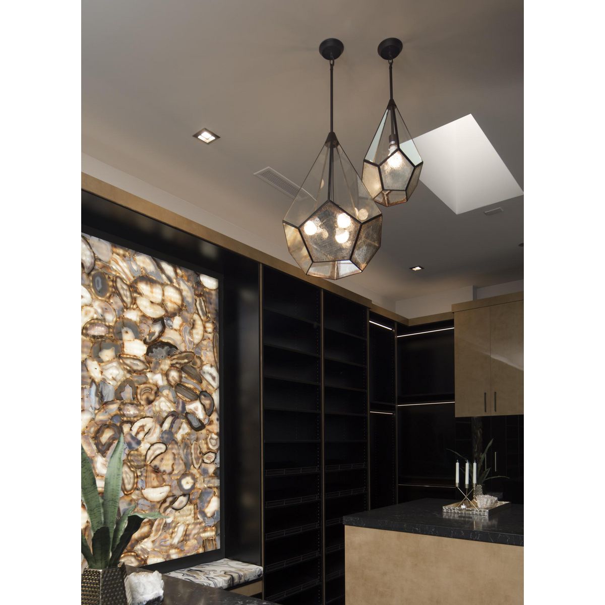 Cinq Collection Modern One Light Pendant Lighting Fixture - Sleek Hanging Chandelier for Kitchen Island, Dining Room & Bedroom Decor