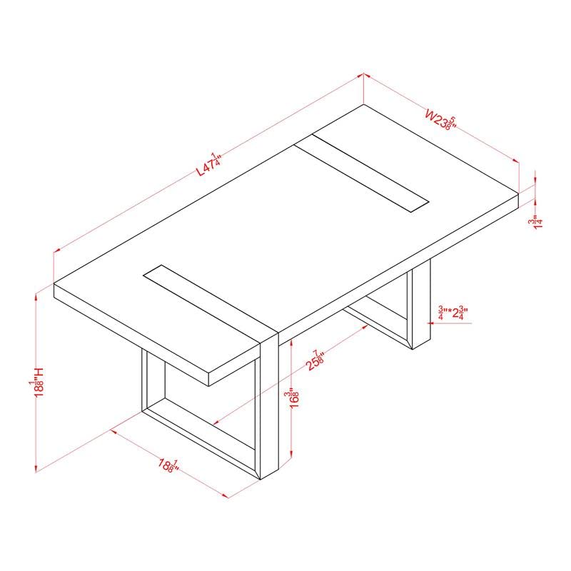 Furniture of America Aryala Modern Metal Coffee Table - Black & White Contemporary End Table for Living Room, Lounge & Office Decor