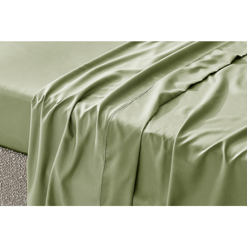 Luxury 1200 Thread Count 100% Cotton Bed Sheet Set - Oiled Green - Soft & Breathable for Ultimate Comfort - Perfect for Master Bedroom, Guest Room & Dorm