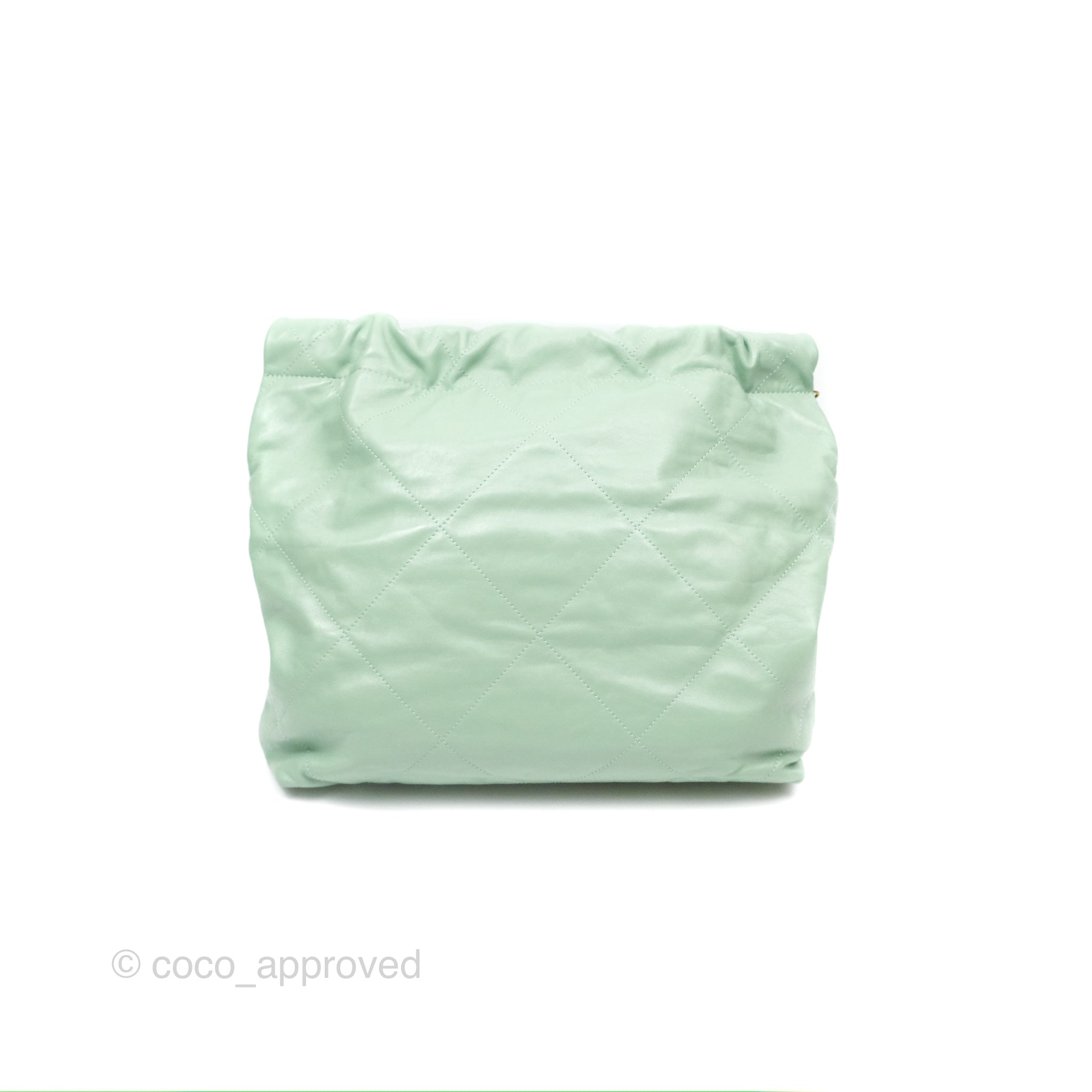 Chanel 22 Small Handbag in Mint Green Shiny Aged Calfskin with Gold Hardware - Luxury Crossbody Bag for Women, Perfect for Date Night & Special Occasions