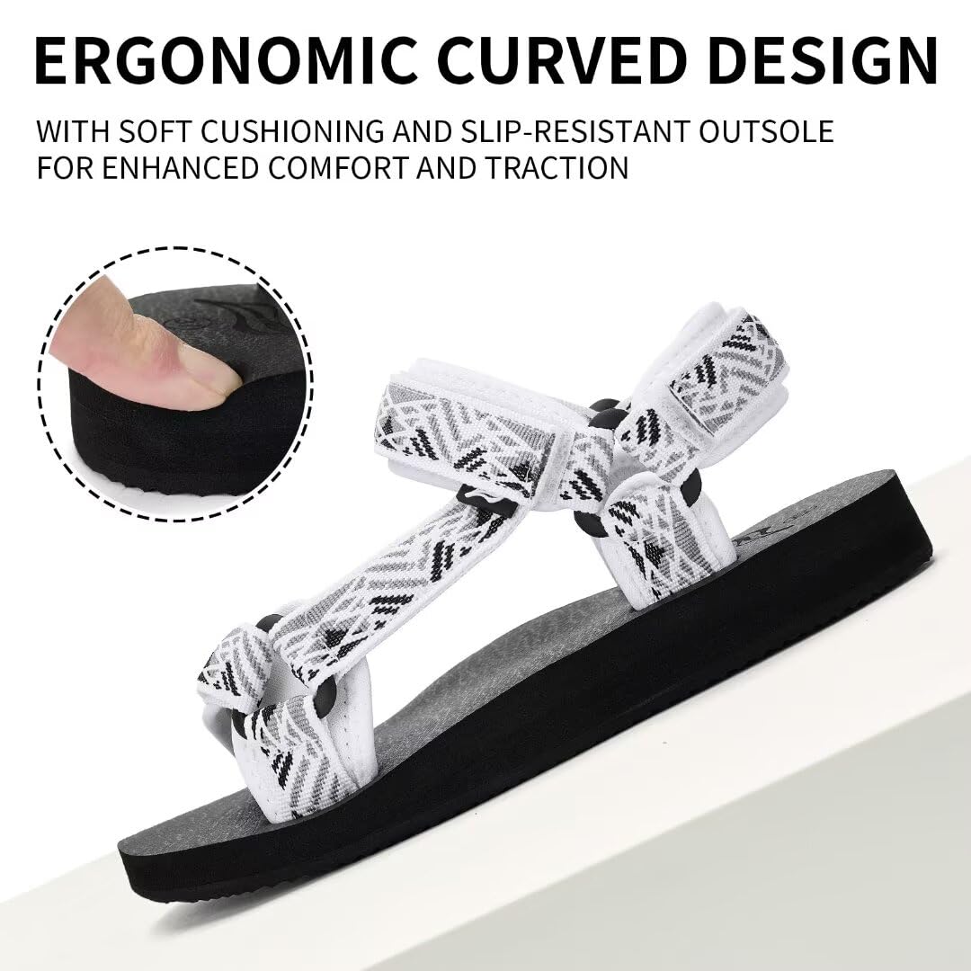 Women's Hiking Sandals with Arch Support & Yoga Mat Insole - Comfortable Athletic Water Shoes for Beach, Travel, Yoga & Outdoor Activities