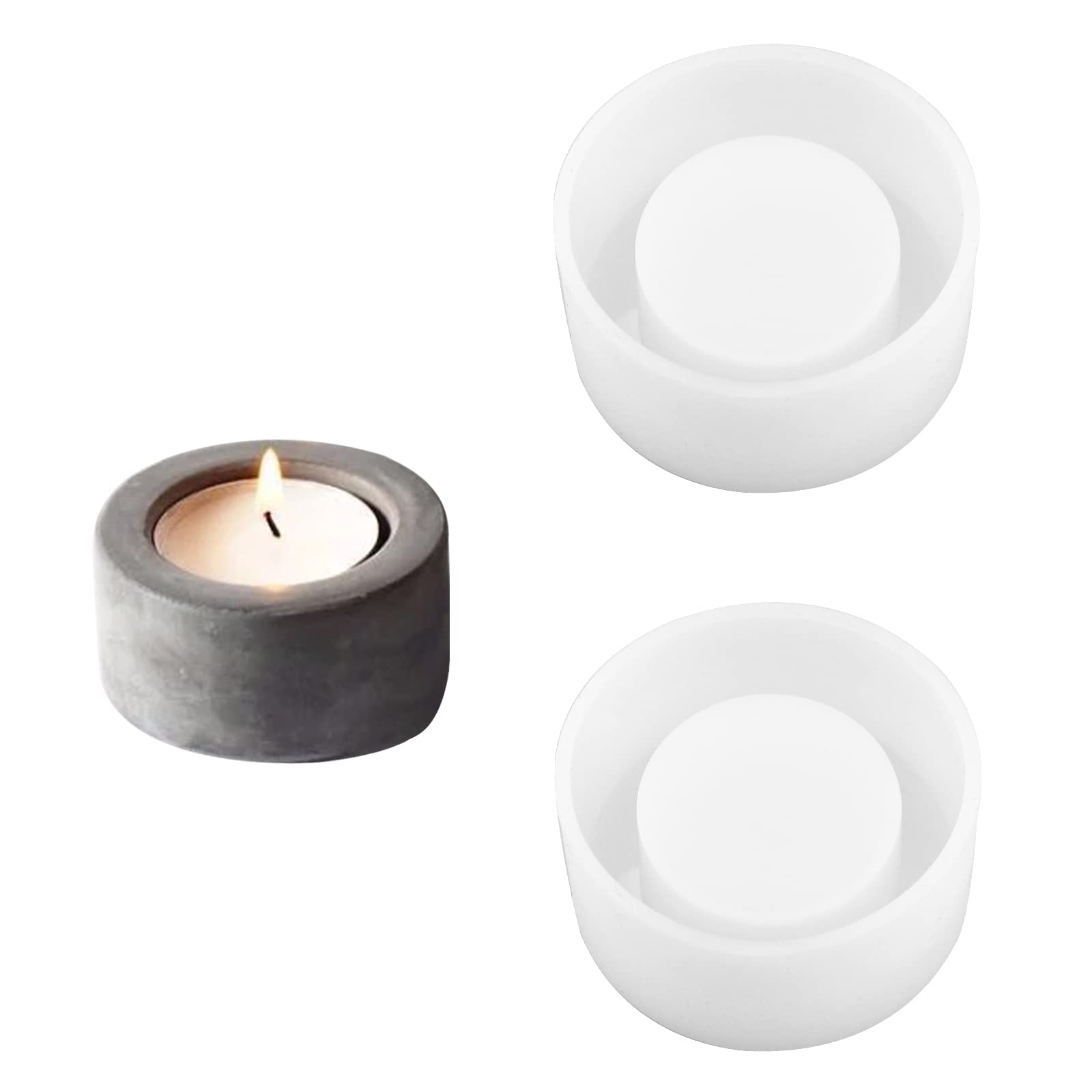 2-Pack Resin Candle Holder Silicone Molds for DIY Wax Candles, Clay Crafts & Soap Making - Reusable Candle Making Tools for Home Decor, Wedding Centerpieces & Craft Projects