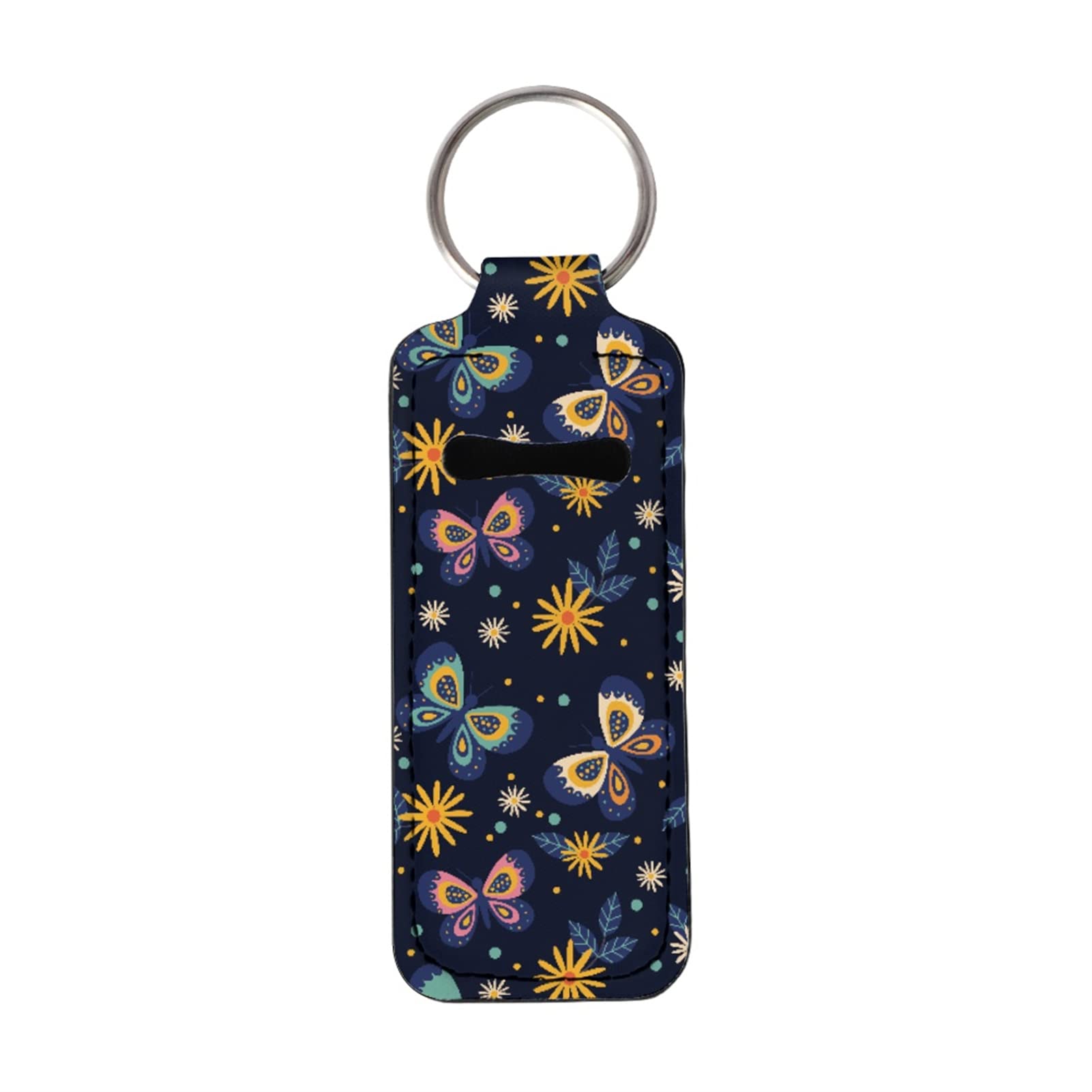 Stylish Print Chapstick Keychain Holder - Lipstick & Lip Balm Holder for Women - Perfect for Keys, Purses & Everyday Use