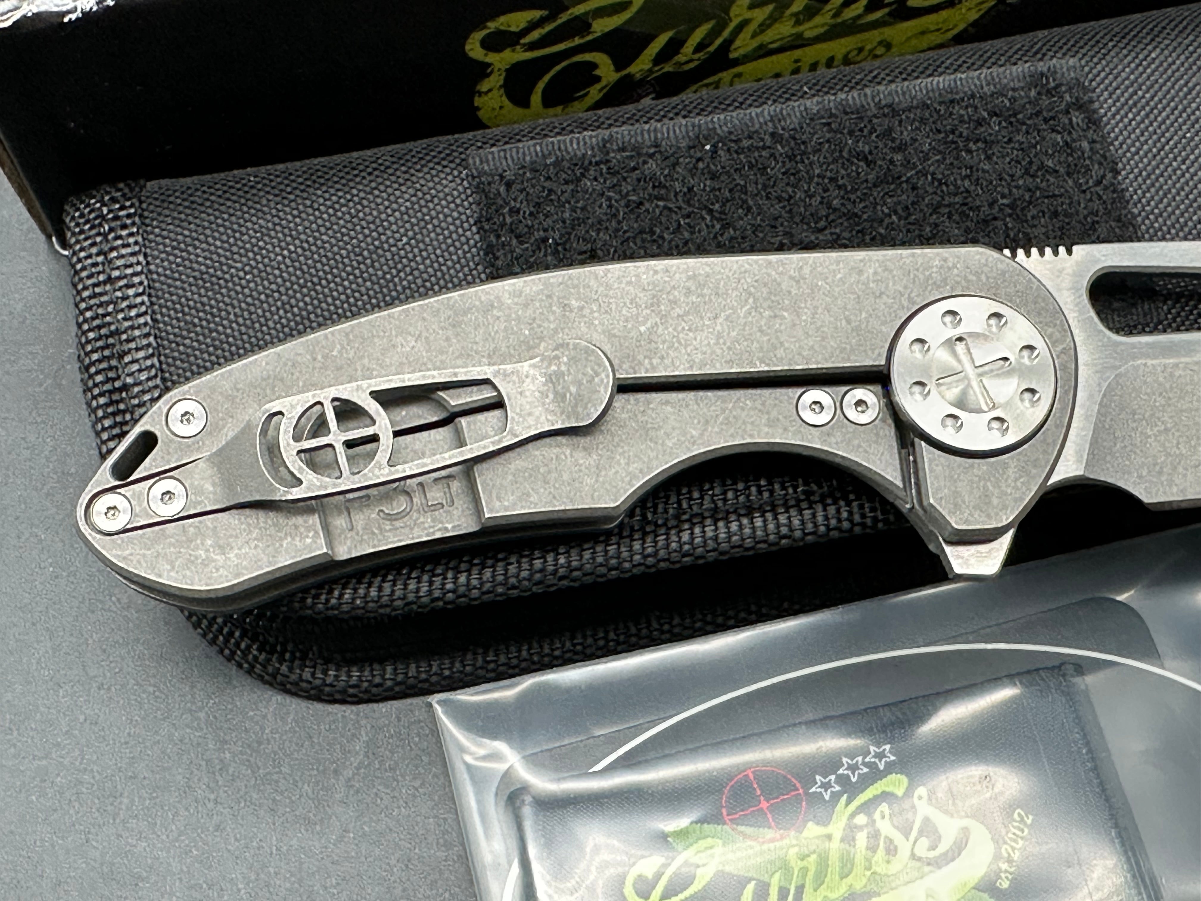 Premium Curtiss Custom Knives F3LT Wharny Flipper - Two-Tone CPM S45VN Wharncliffe Blade | EDC Pocket Knife for Outdoor, Camping & Everyday Carry