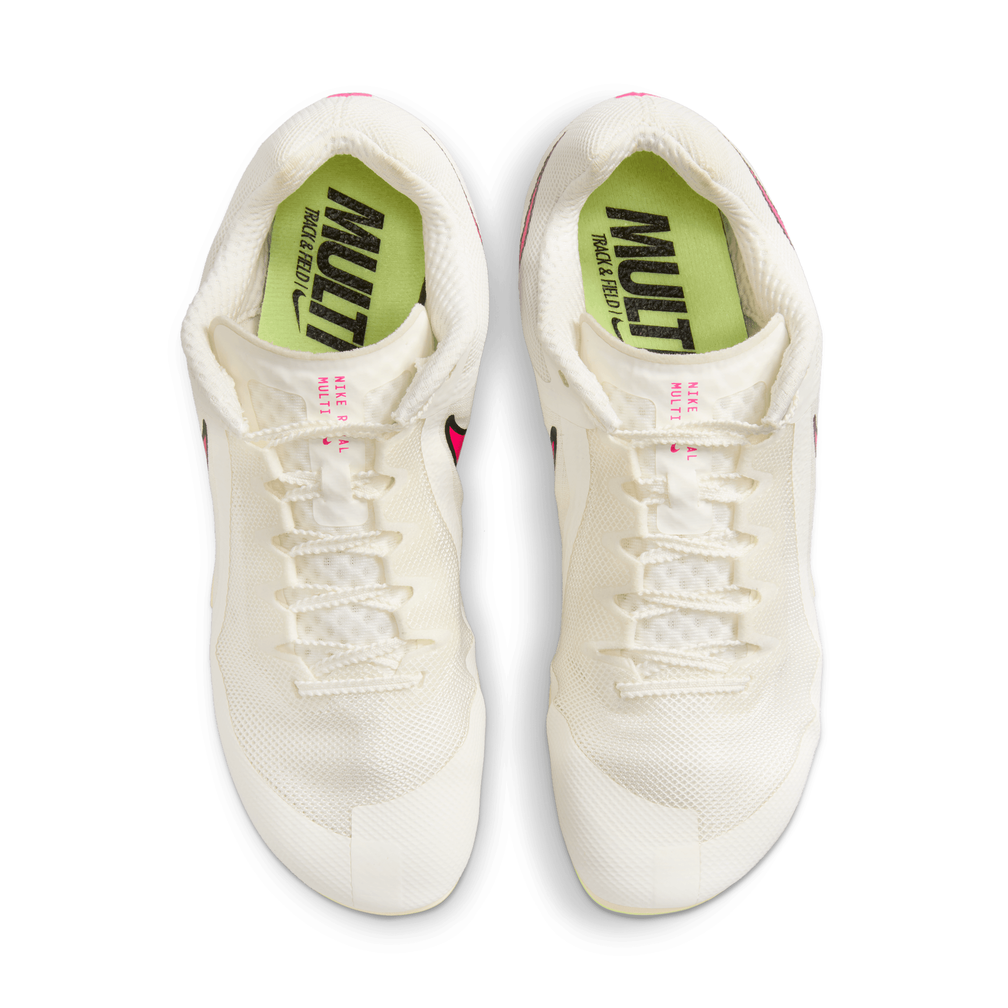 Unisex Nike Zoom Rival Multi Running Shoes - Sail/Fierce Pink/LT Lemon Twist - Lightweight Track & Field Sprint Spikes for Men & Women - Perfect for Sprint Training, Racing, and Competition
