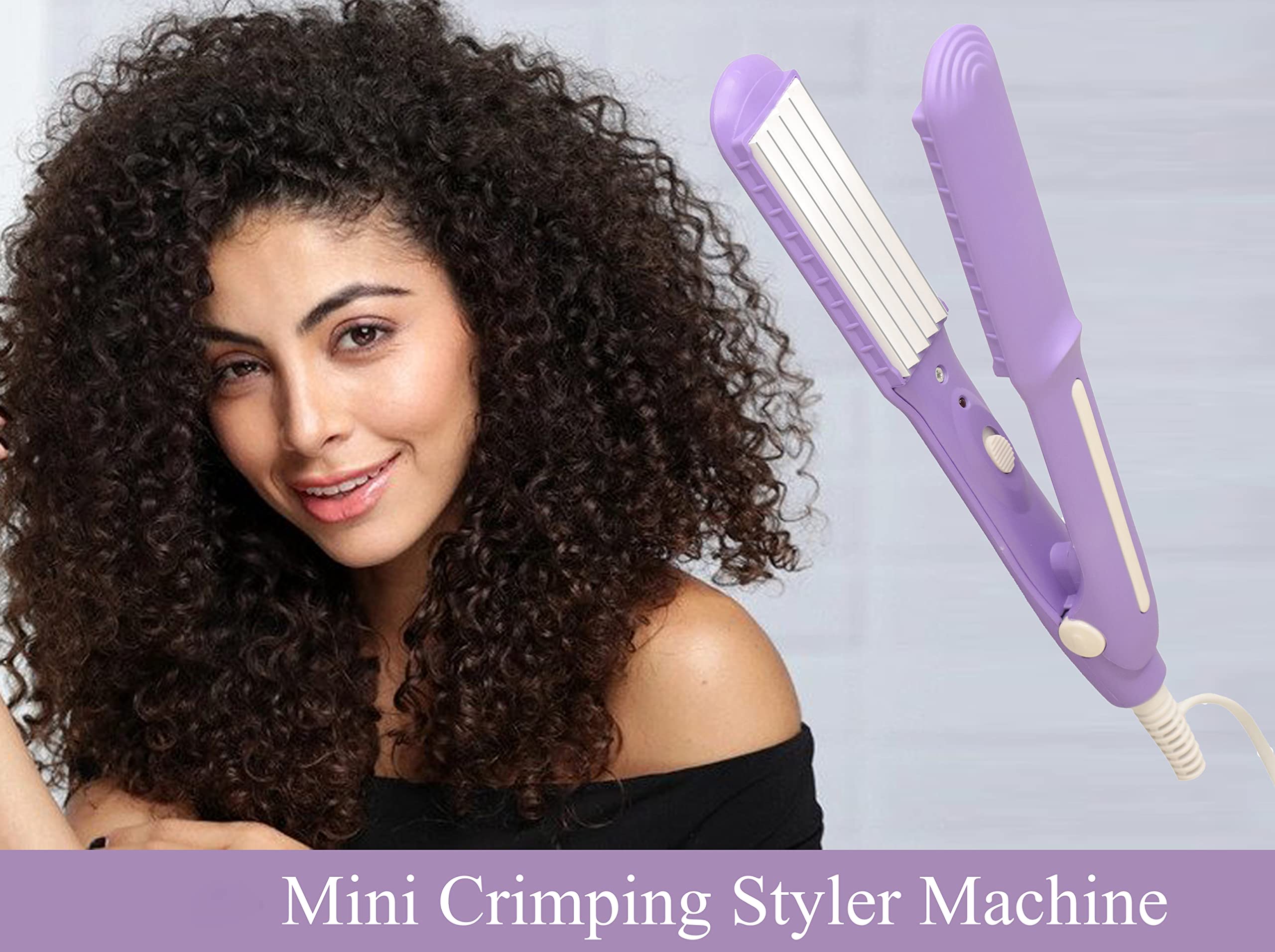 Ceramic Hair Curler with Adjustable Temperature - Medium Purple Styling Iron for Beach Waves, Salon-Quality Curls & Everyday Hairstyles