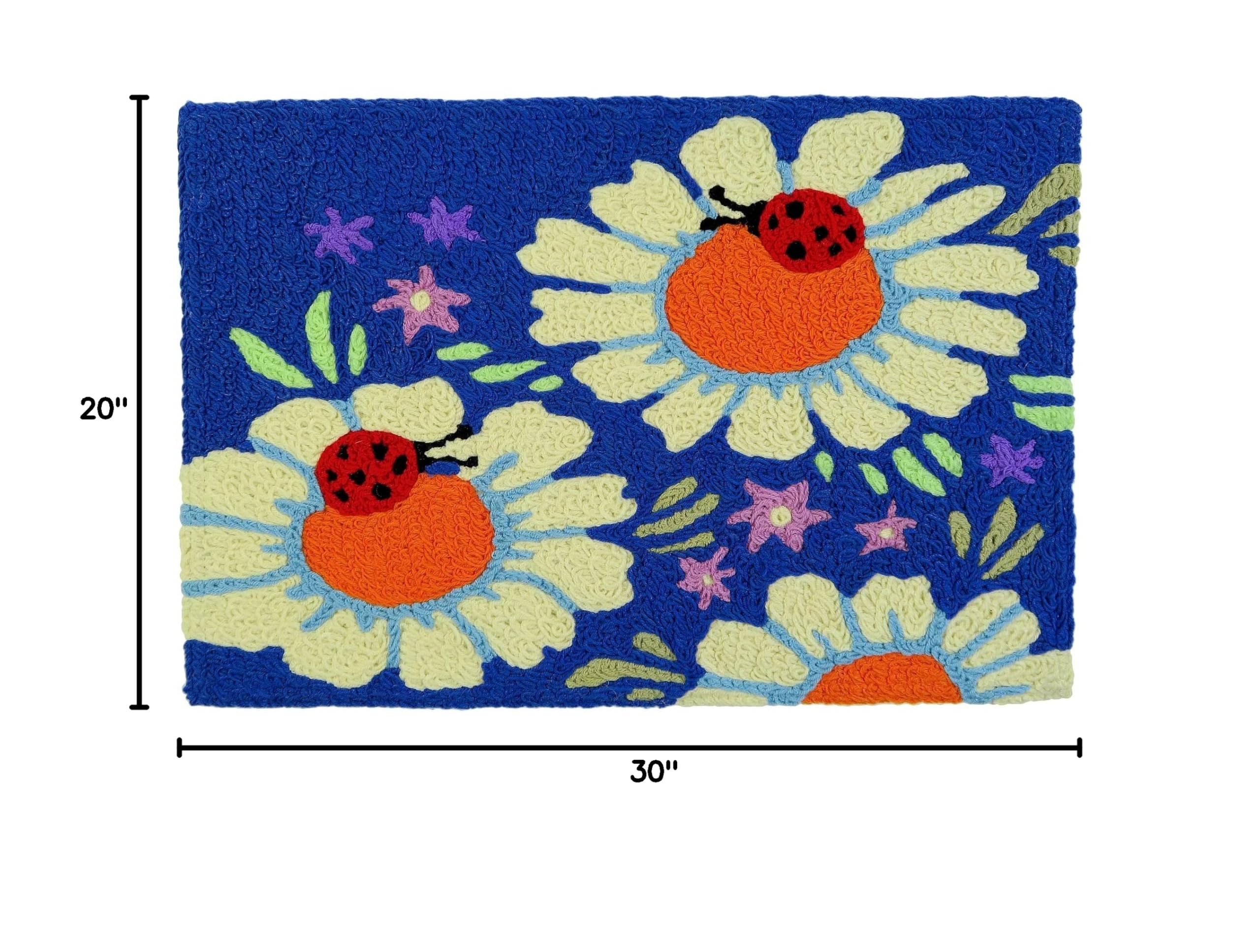 Ladybugs on Daisies Floral Jellybean Accent Rug - 20