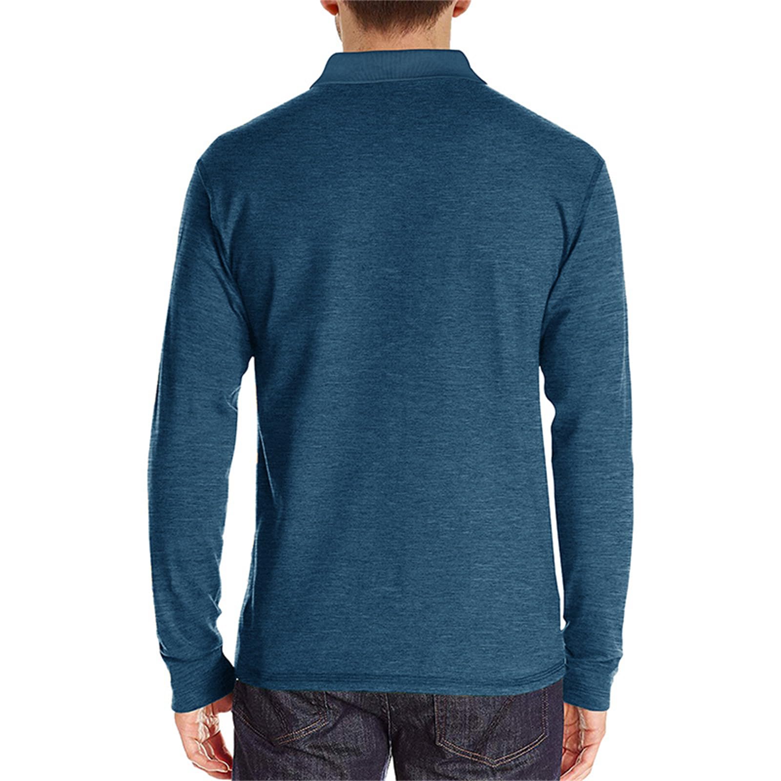 PICKLION Men's Long Sleeve Polo Shirts - Breathable Moisture Wicking Golf Shirt with Pocket for Casual Wear & Outdoor Activities | Perfect for Golf, Office & Daily Use