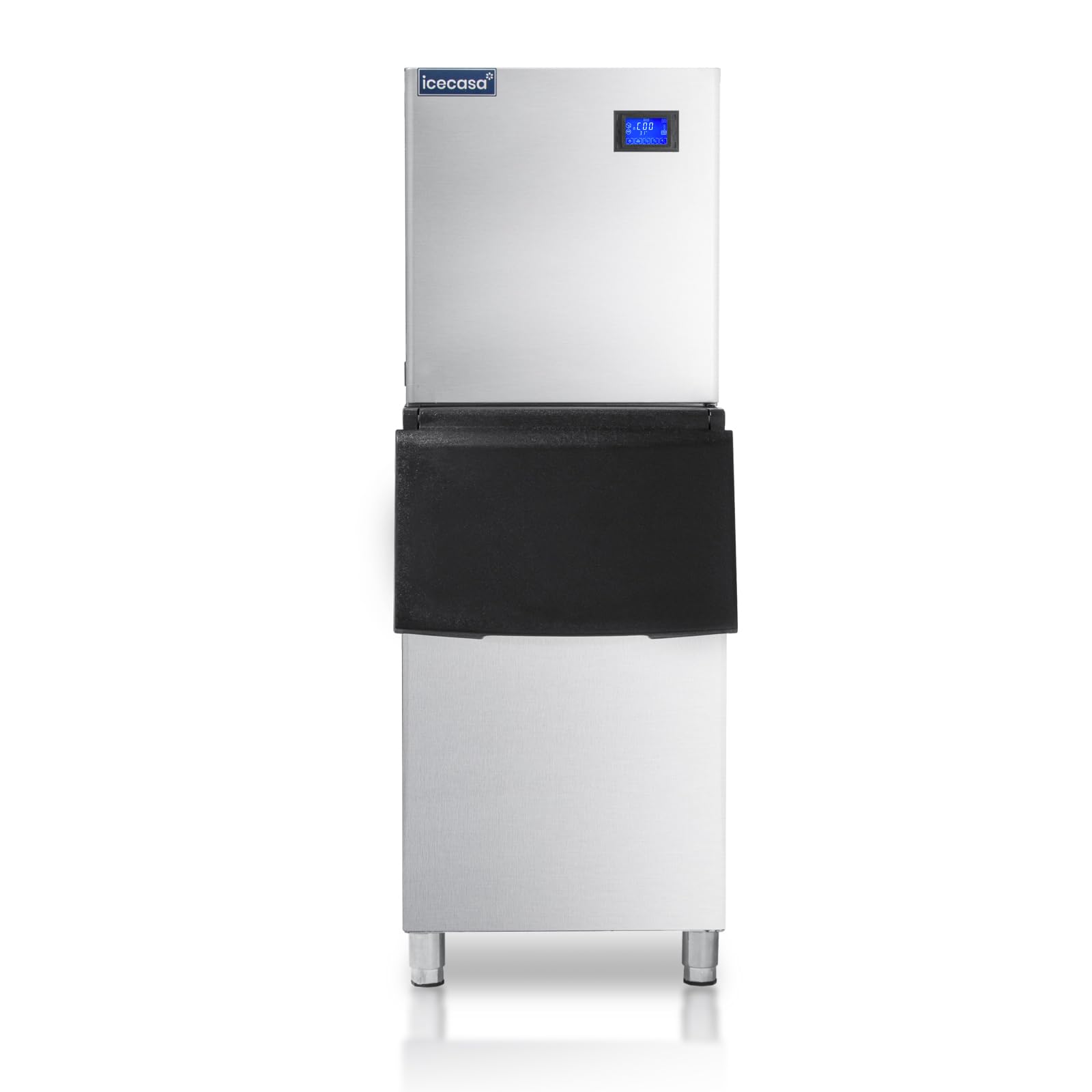 Commercial Ice Maker Machine - Stainless Steel 350 lbs/24H Ice Production with 220 lbs Storage Capacity - Perfect for Hotels, Bars, Restaurants, Cafes, and Large Events