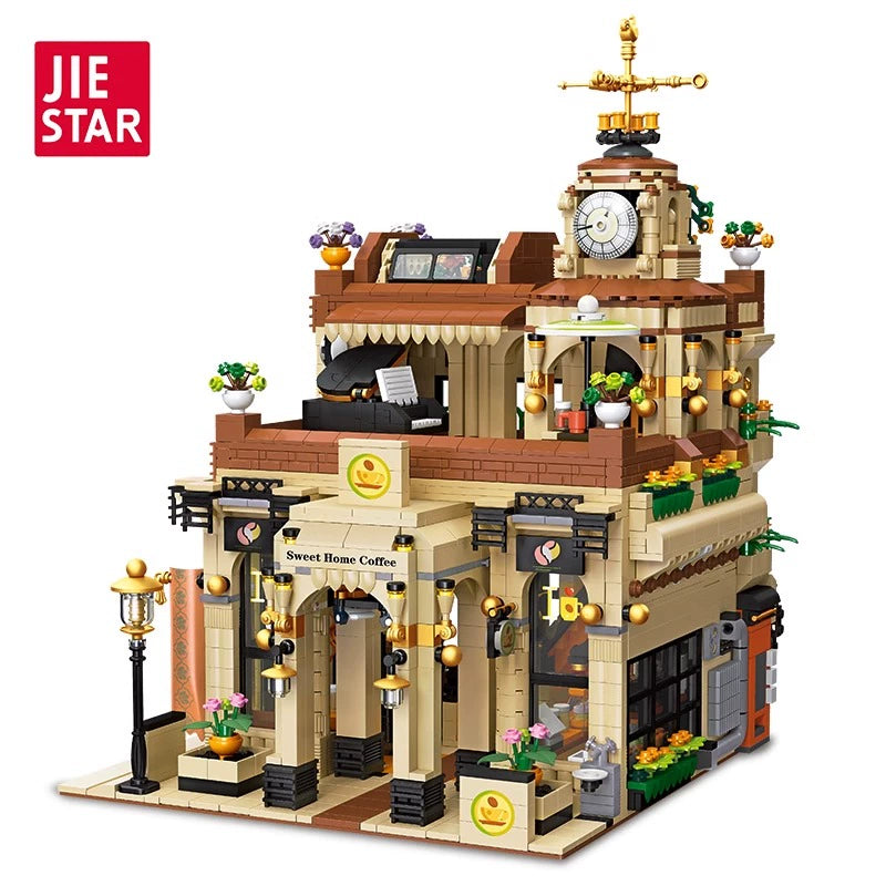 JIESATR 89120 Retro Cafe Building Blocks Set - 2987 PCS Classic Coffee Shop Model Kit for Adults & Teens | Perfect for Home Decoration, Gift Giving & LEGO® Style Collectors