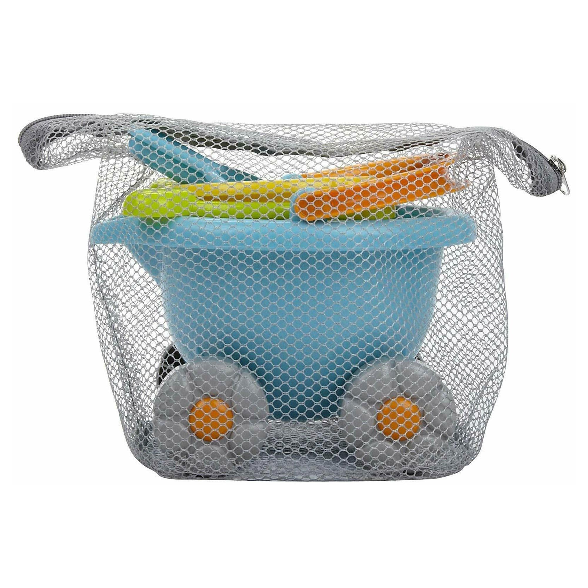 HABA Sand Bucket Scooter - 4 Piece Nesting Beach Toy Set for Toddlers 1-3 Years - Includes Sand Bucket, Sieve, Shovel & Rolling Pail - Perfect Summer Beach Toys for Kids - Great for Sandcastles, Seaside Play & Outdoor Activities