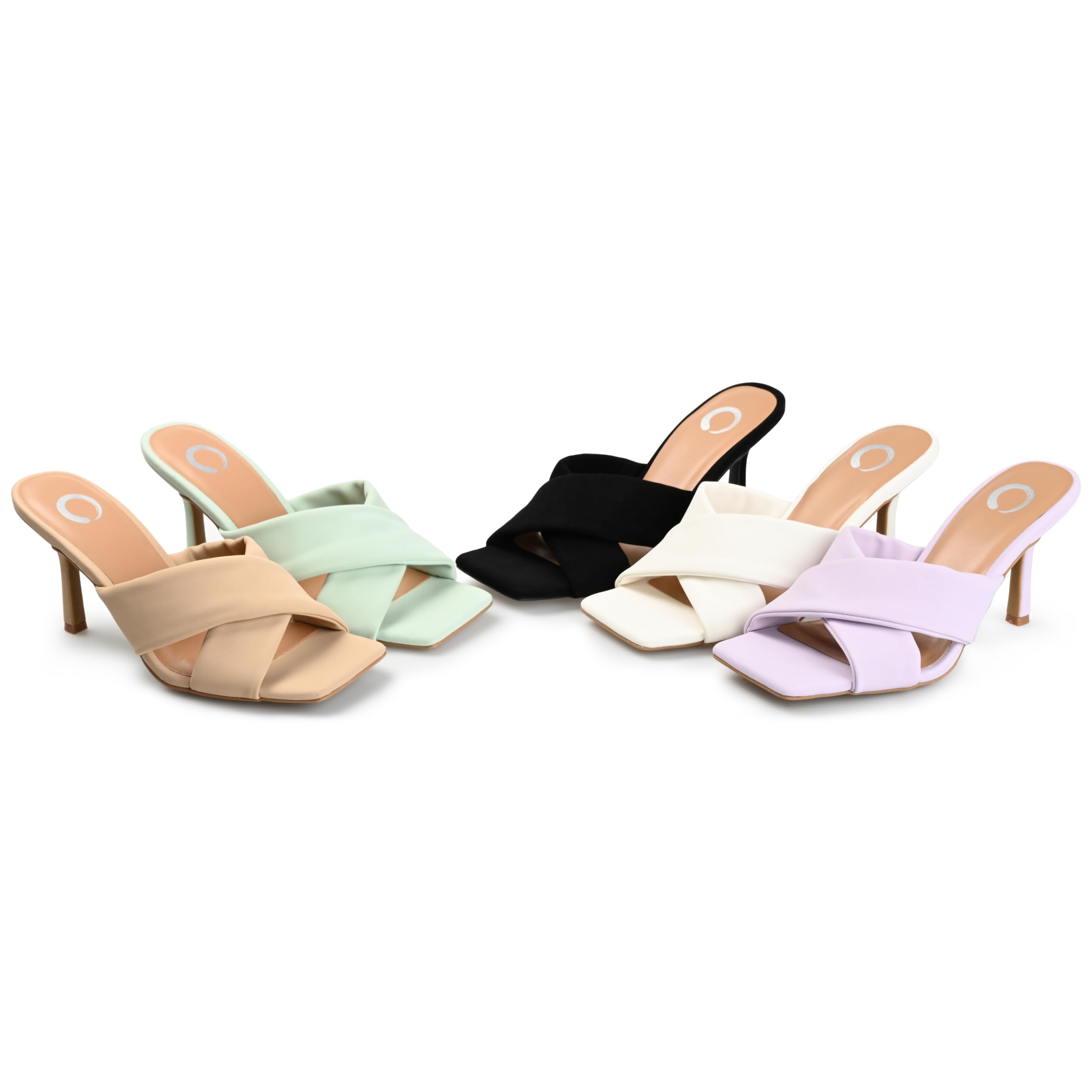 Journee Collection Women's Criss-Cross Slip-On Slide Sandals - Comfortable White Summer Shoes Size 6 Medium (B,M) - Perfect for Beach, Pool, and Casual Outings