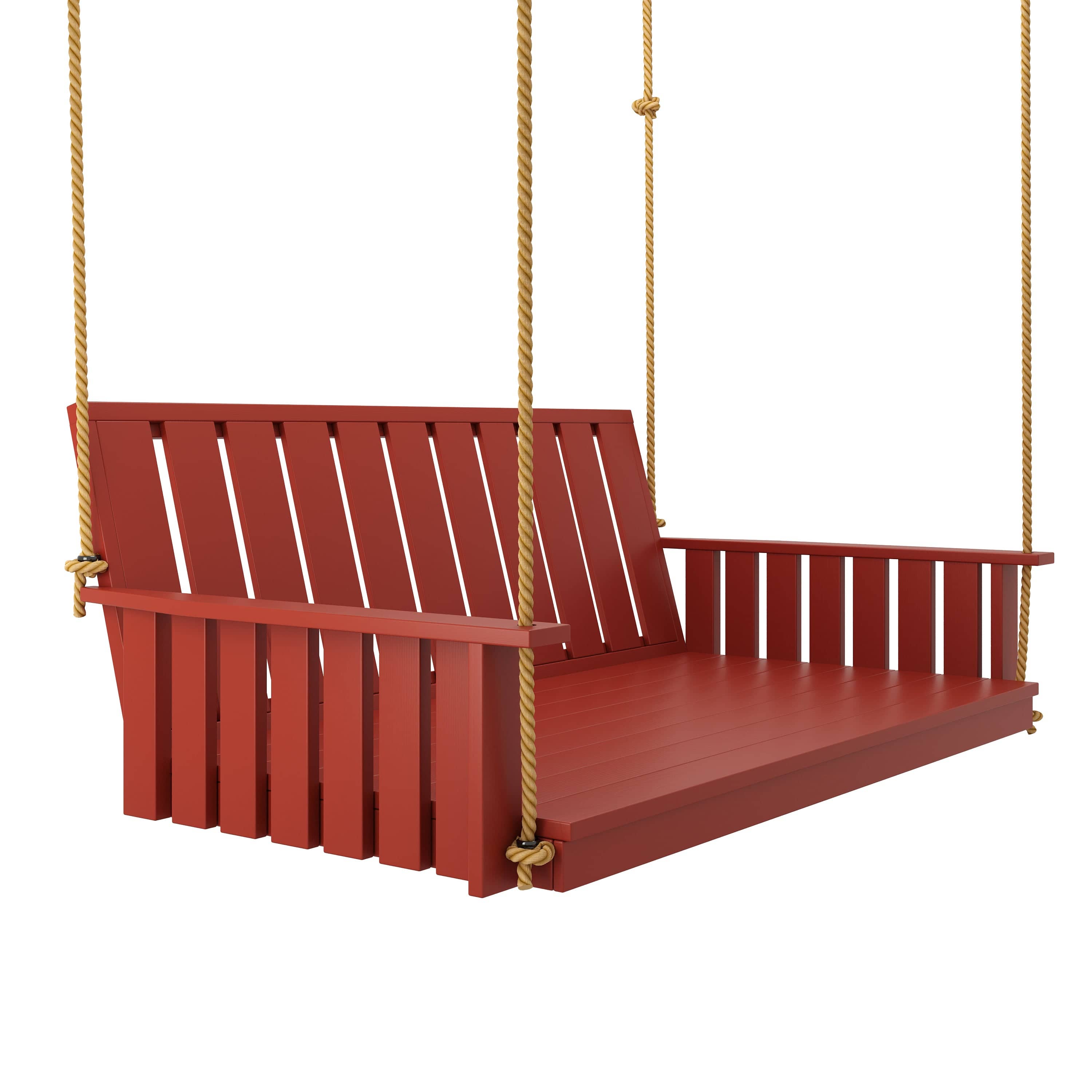 Keystone Amish Co. Weston Porch Swing Bed - Twin Size, Tractor Red Paint - Perfect for Outdoor Relaxation & Backyard Lounging
