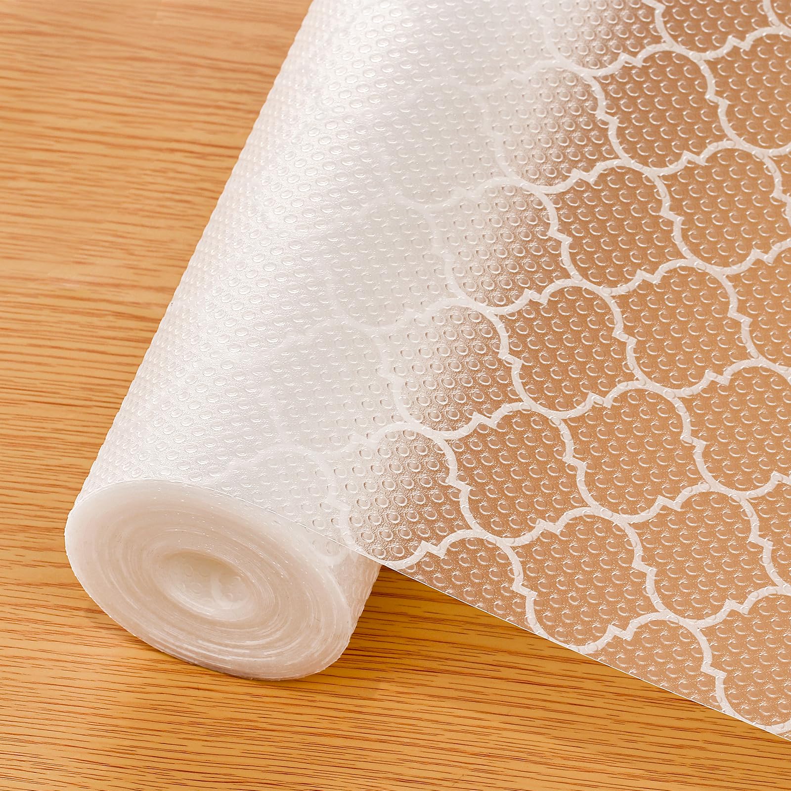 Non-Slip Shelf Liners for Kitchen Cabinets - Waterproof EVA Cabinet Liners with Modern Pattern (17.7