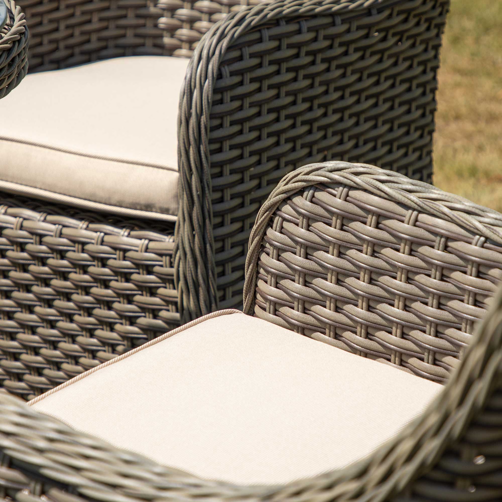Chester 3-Piece Rattan Wicker Outdoor Dining Set with Tempered Glass Table Top - Brown DG86 | Patio, Garden & Backyard Furniture for Dining Al Fresco