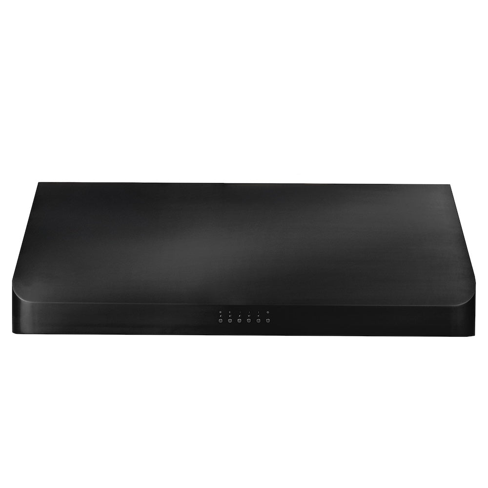 ZLINE 36 Inch 600 CFM Ducted Under Cabinet Range Hood in Black Stainless Steel - Professional Kitchen Ventilation for Smoke & Odor Removal - Perfect for Home Chefs & Modern Kitchens (Model BS623 36)