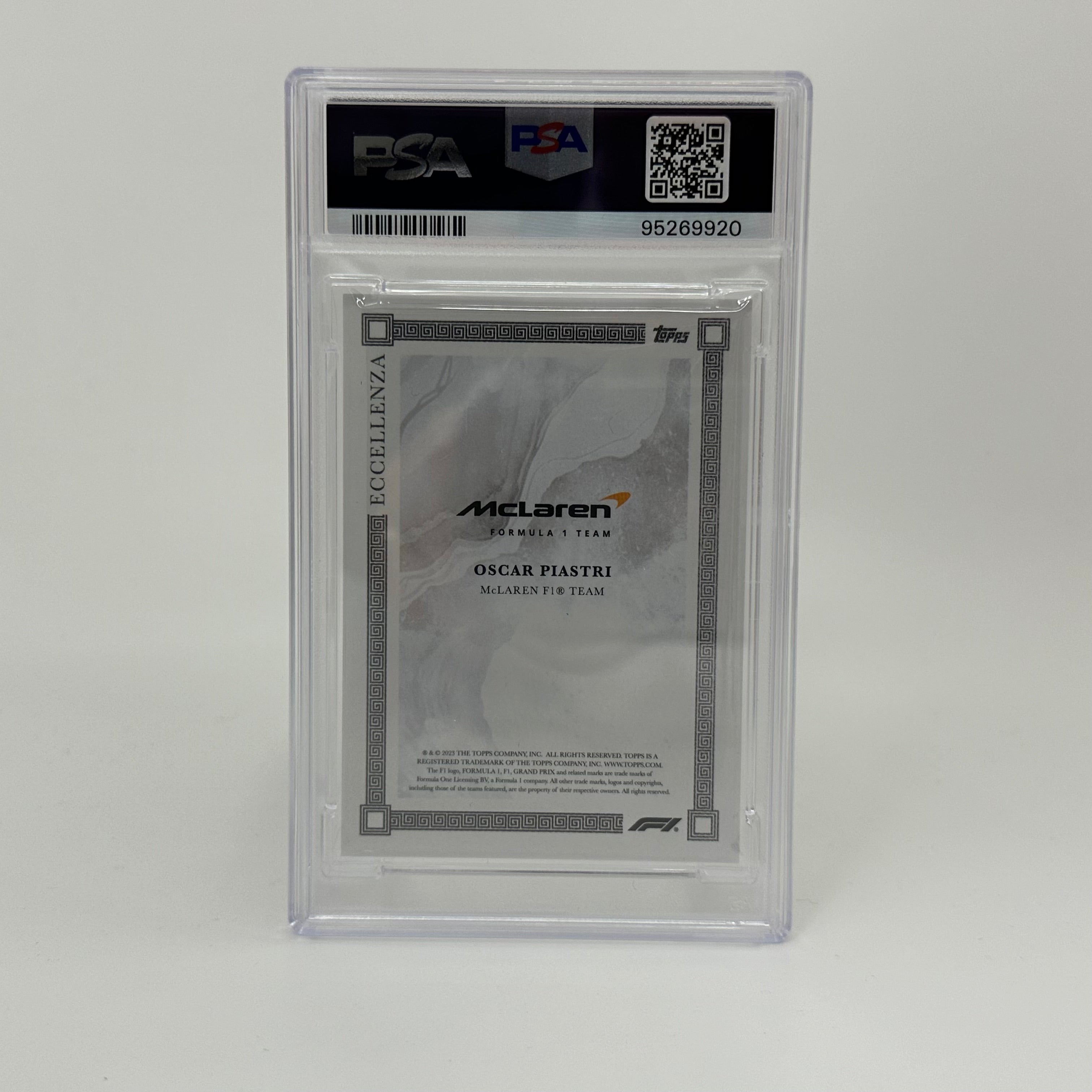 2023 Topps Eccellenza F1 Oscar Piastri Gray PSA 8 /75 - Rare Collectible Trading Card for F1 Fans & Sports Memorabilia Collectors