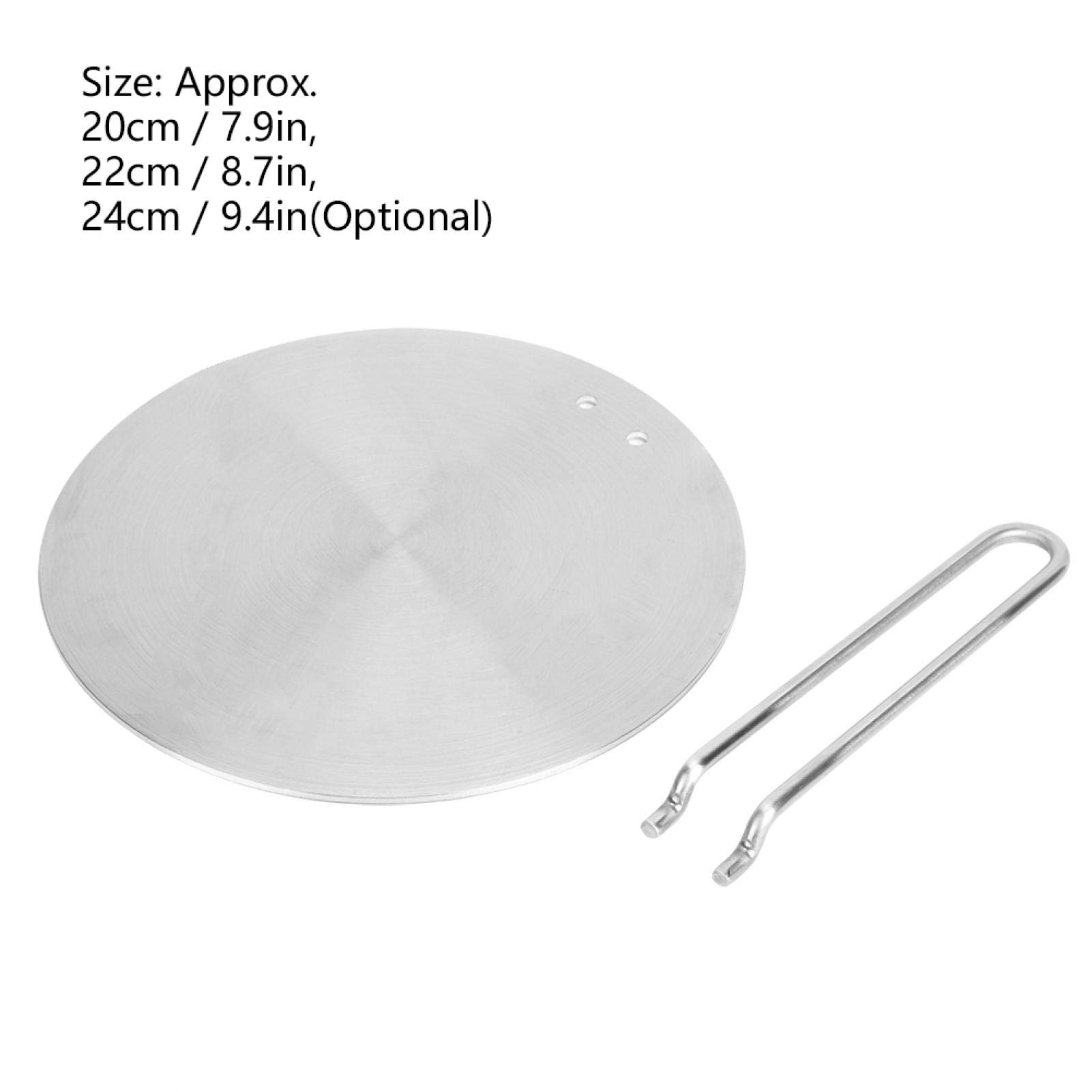 Stainless Steel Heat Diffuser Plate for Induction Cooktop - 20cm Diameter, Compatible with Glass Stove & Electric Cookers - Perfect for Even Heat Distribution & Protecting Cookware