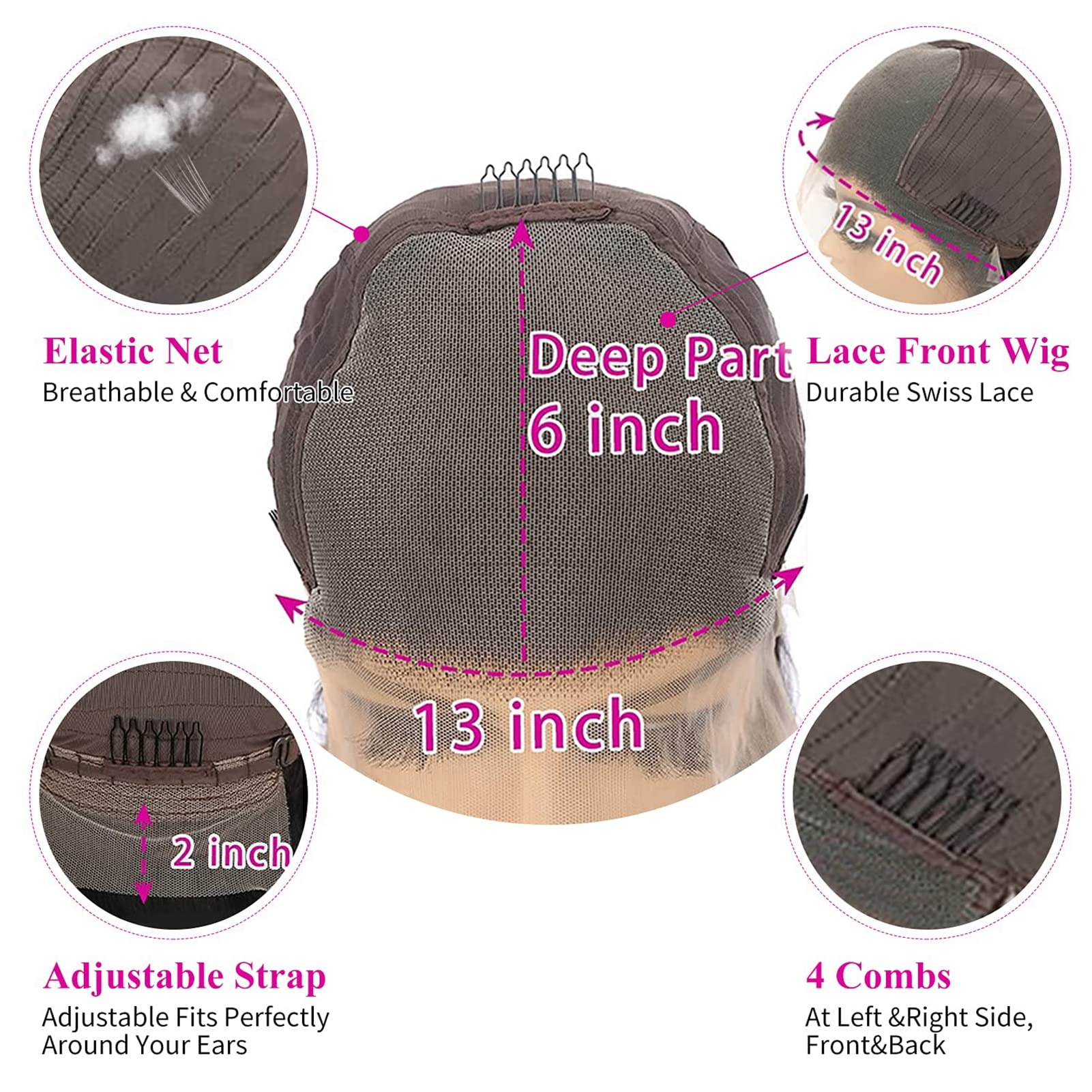 YMS 13x6 Lace Front Wig Human Hair - 180% Density Pink Roots Body Wave Colored Glueless Wig for Women (Pre-Plucked with Baby Hair, 22 Inch) | Perfect for Cosplay, Daily Wear & Special Occasions