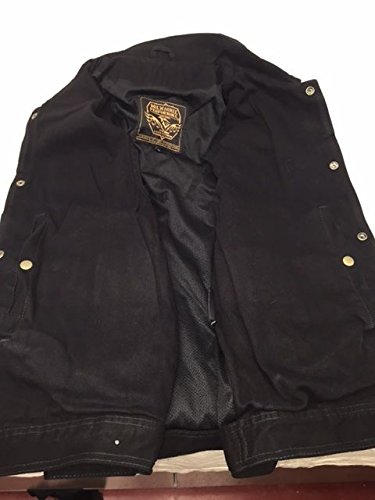 Men's Black Snap Button Lightweight Denim Biker Vest with 2 Gun Pockets - Sizes S-12XL | Motorcycle Riding, Casual Outfit, Streetwear Fashion