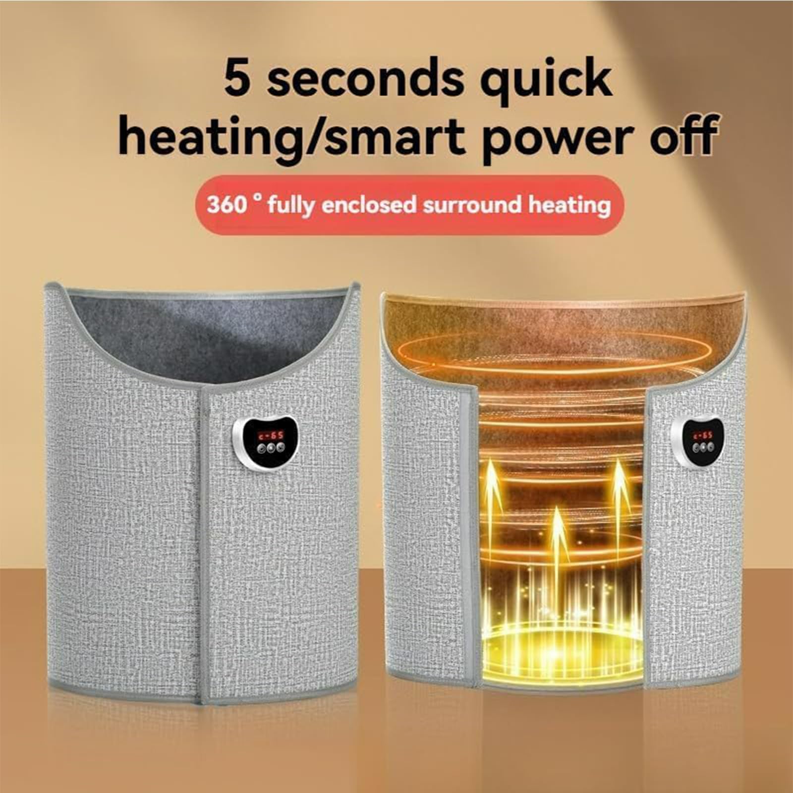Foldable Electric Foot Warmer with Adjustable Temperature - Portable Under Desk Heater for Office & Home Use - Blue Leg Warmer for Winter Comfort at Work or Relaxing