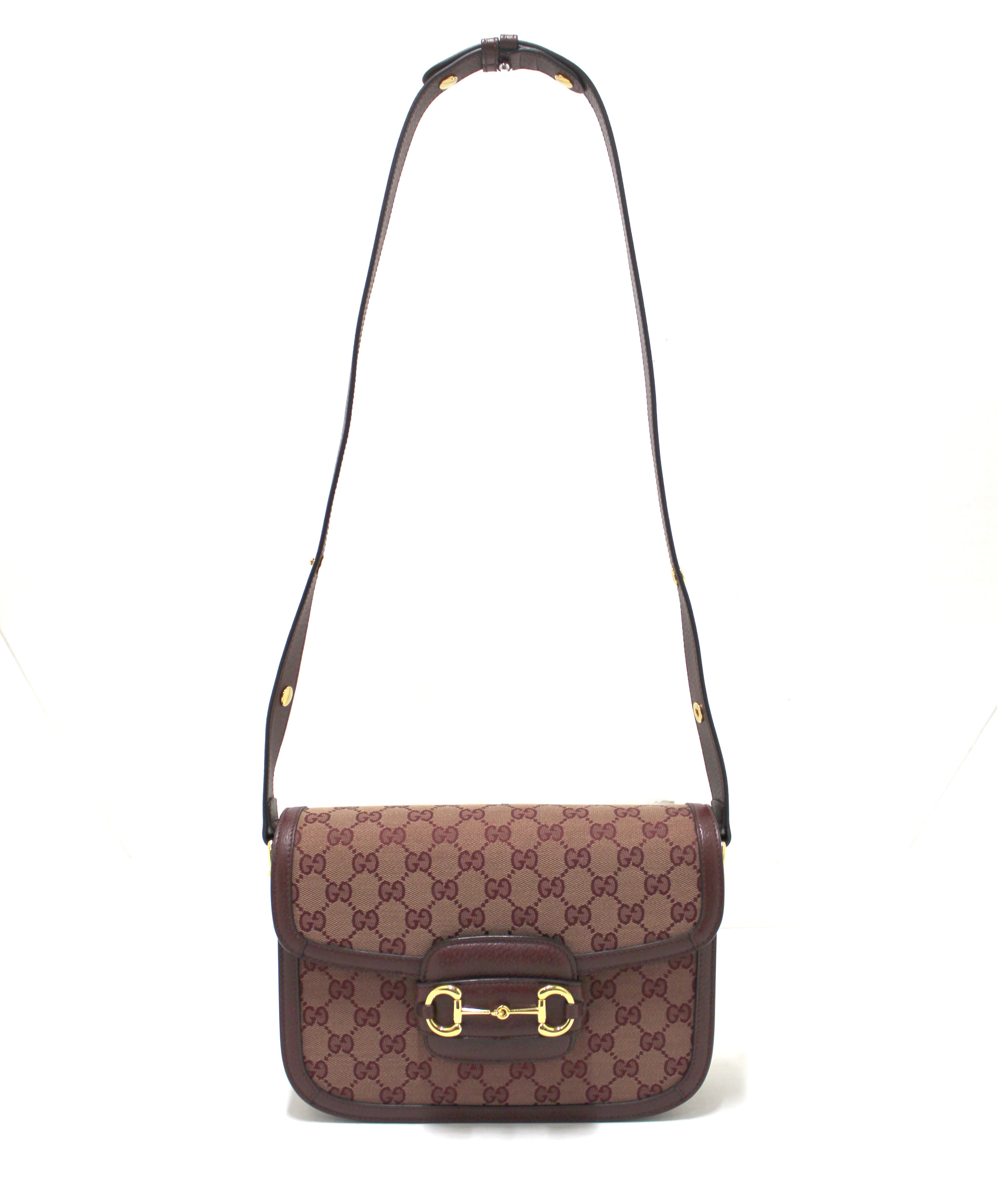 Authentic Gucci Burgundy Horsebit 1955 Shoulder Bag 602204 | Luxury Leather Handbag for Women | Perfect for Work, Travel & Evening Events