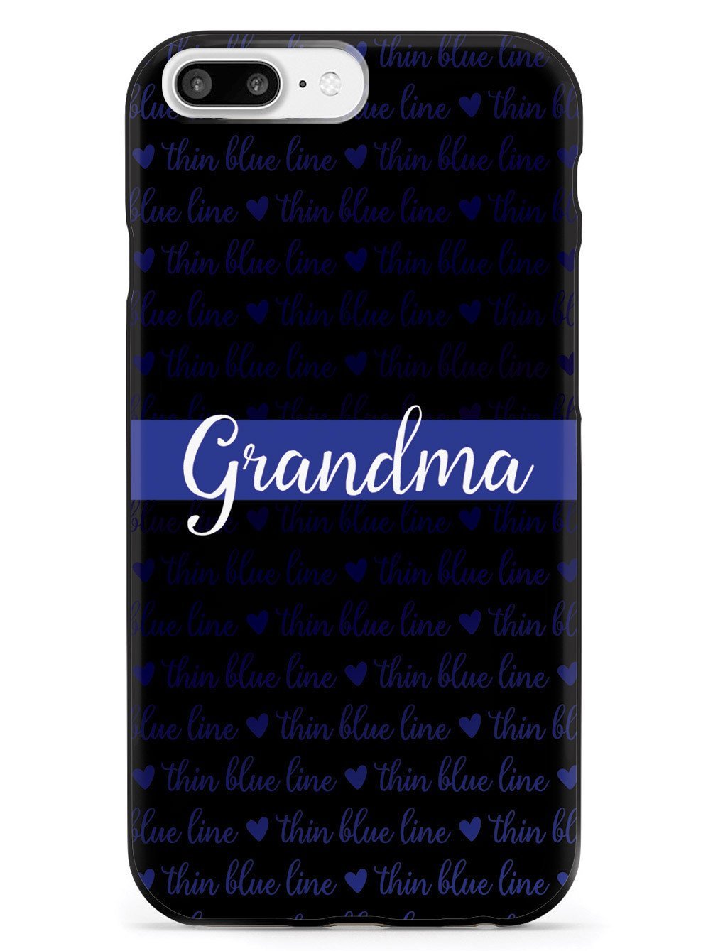 Inspired Cases - Slim Protective iPhone 8 Plus Case with 3D Textured Design | Thin Blue Line Pattern | Shockproof & Scratch-Resistant Cover for Apple iPhone 8/8 Plus | Perfect Gift for Grandma (Home, Office, Travel Use)