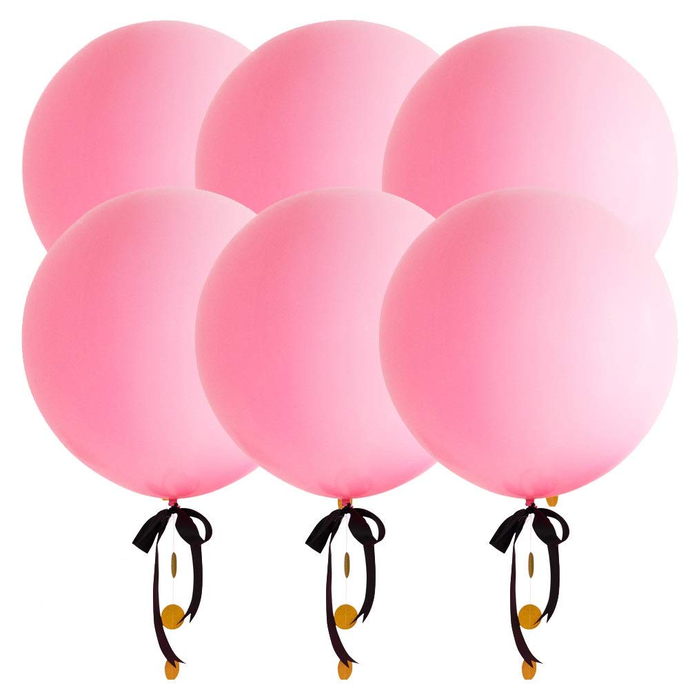 36 Inch Baby Pink Latex Balloons (6 Pack) - Large Round Party Balloons for Birthday, Wedding, Baby Shower & Anniversary Decorations - Perfect for Ceiling Decor, Photo Backdrops & Event Styling