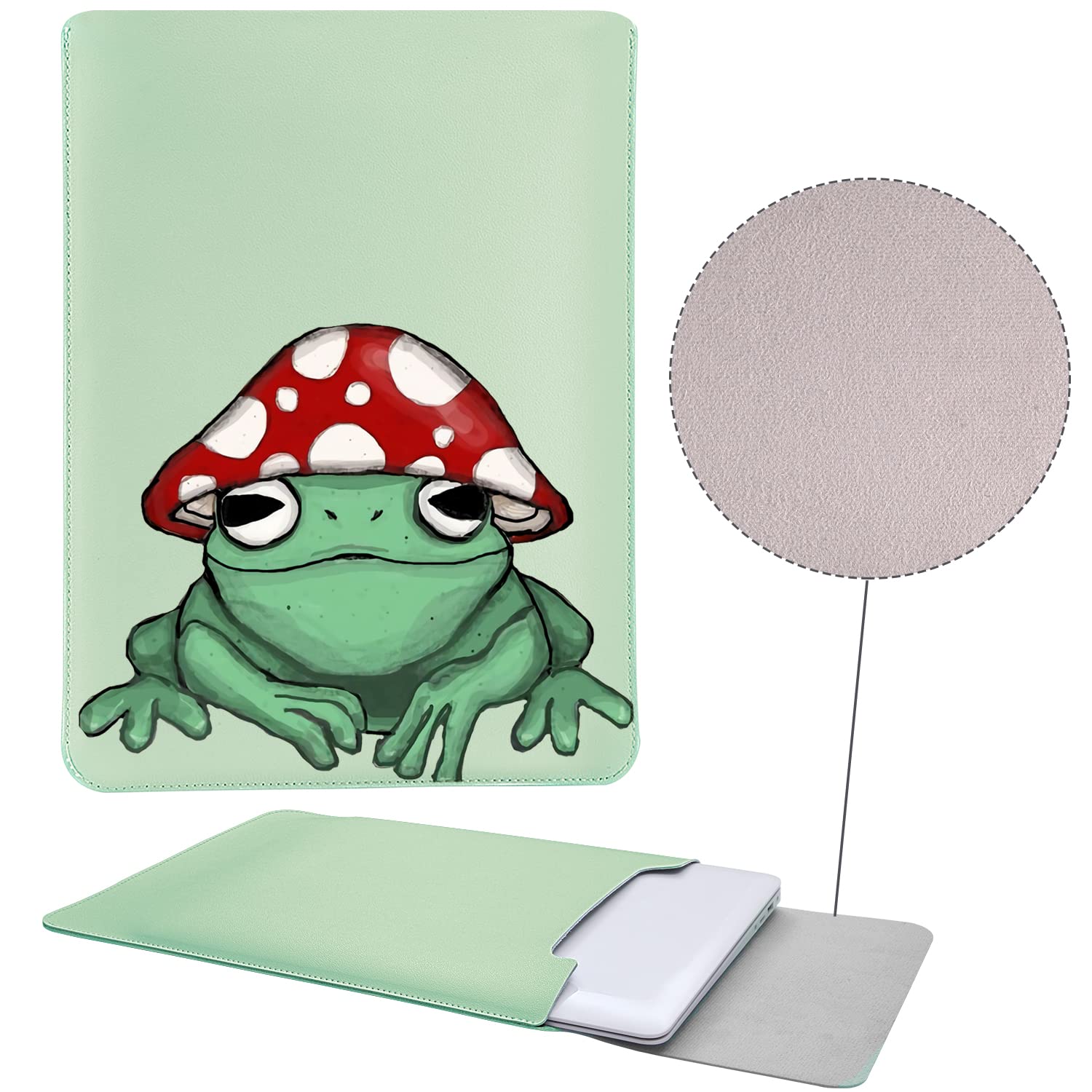 MAYCARI 15.6-16 Inch Cute Cartoon Frog Laptop Sleeve Case Bag - Protective Cover for MacBook Pro 16