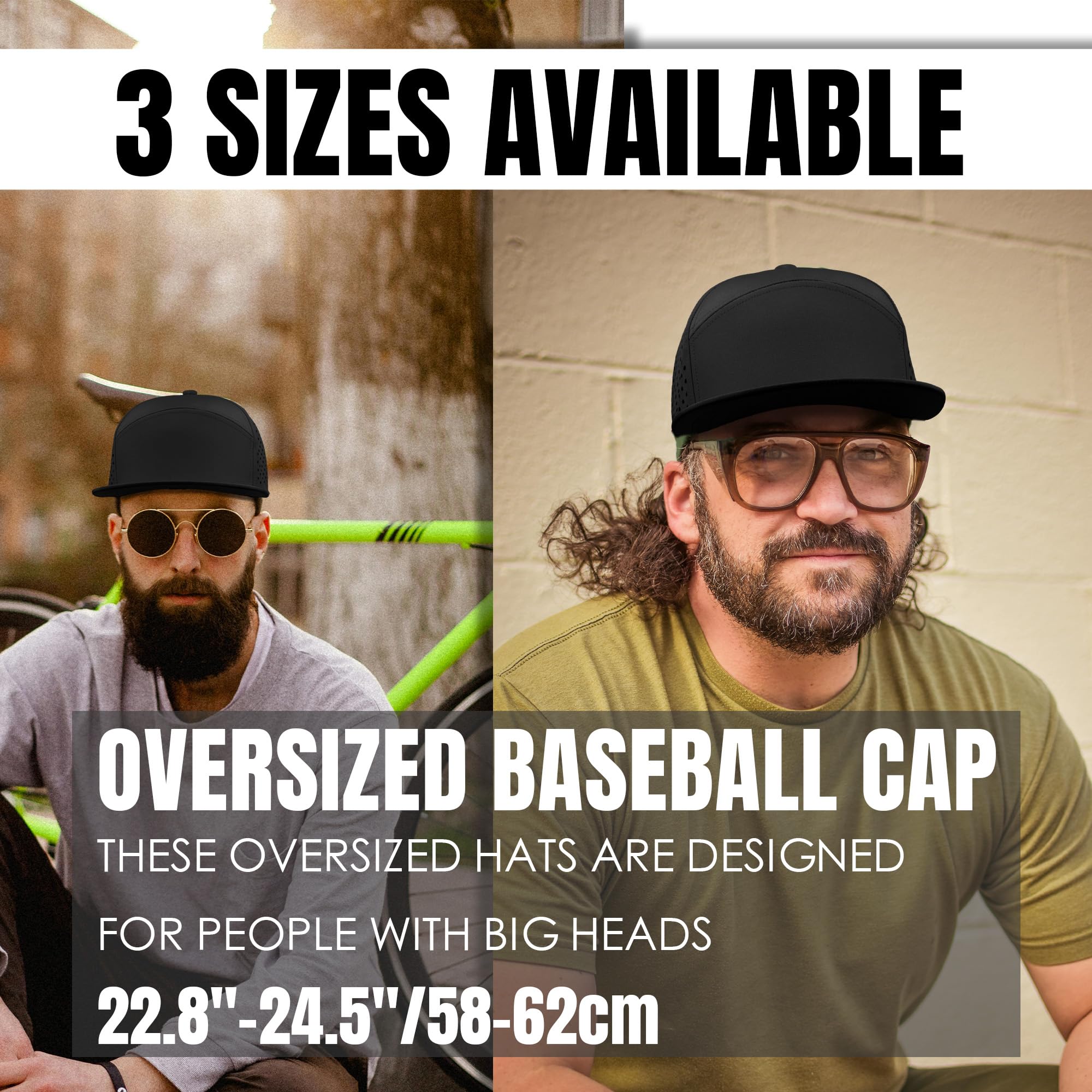Performance Snapback Hats for Men & Women - Adjustable Flat Bill Baseball Cap for Golf, Running, Workout - Stylish & Breathable Sport Hat for Outdoor Activities, Fitness & Casual Wear