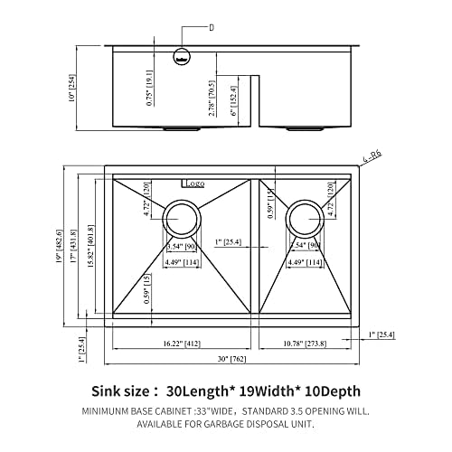 Lordear 30 Inch Undermount Double Bowl Kitchen Sink - 16 Gauge Stainless Steel 60/40 Low Divide Design with Ledge Workstation & Accessories - Perfect for Food Prep, Dishwashing & Modern Kitchen Renovations