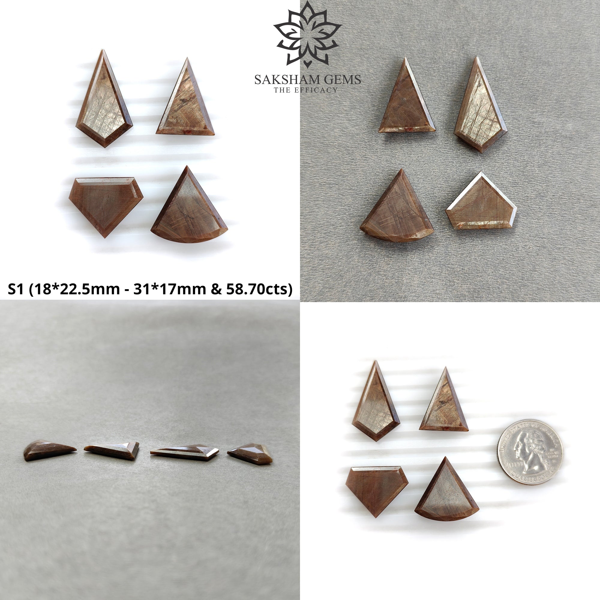 Natural Untreated Golden Brown Chocolate Sapphire Gemstone - Triangle Cut Uneven Shape for Jewelry Making, Engagement Rings & Unique Gifts