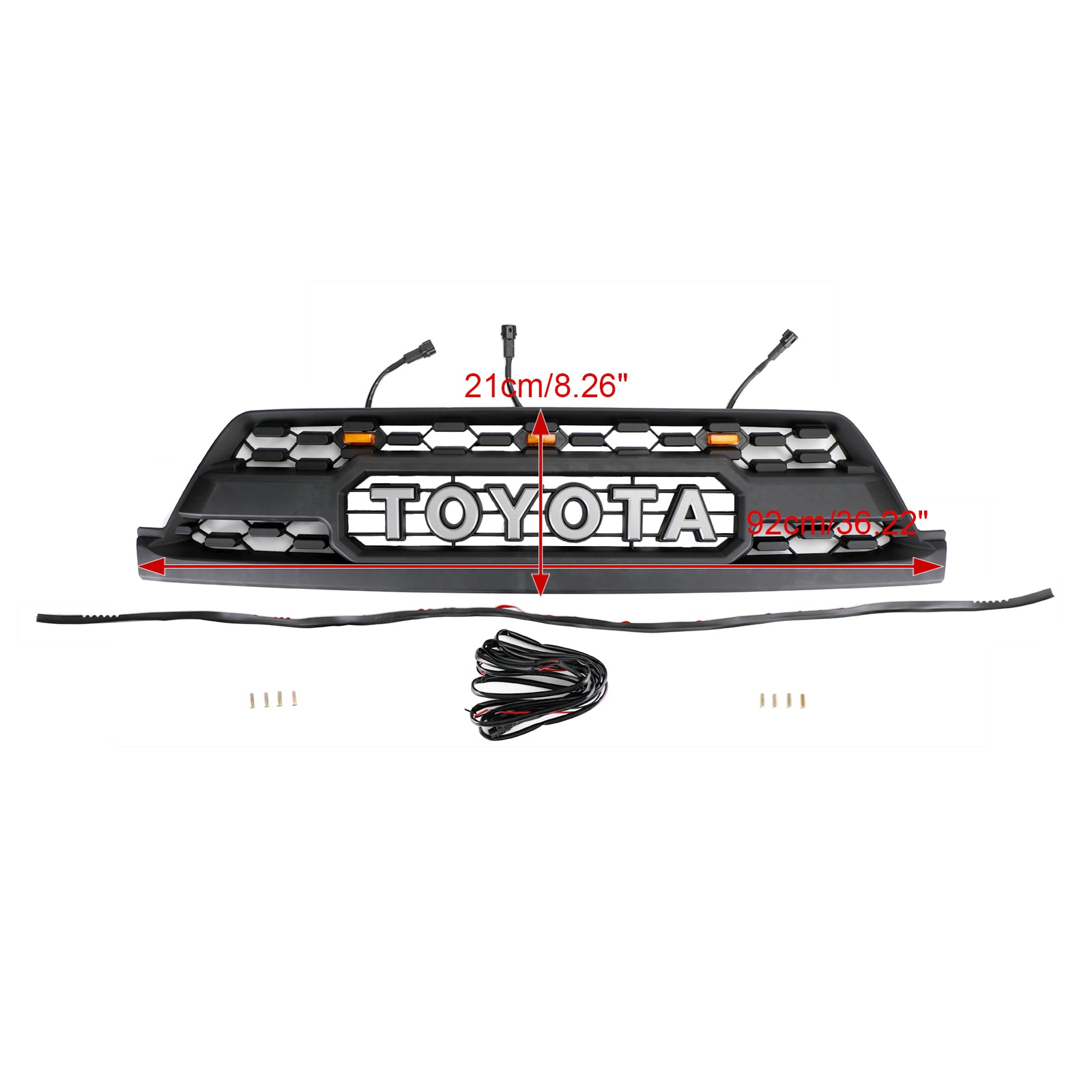 02-05 Toyota 4Runner TRD PRO Style Front Bumper Grille with Amber Lights & Toyota Letter - Off-Road Upgrade for Adventure & Truck Customization